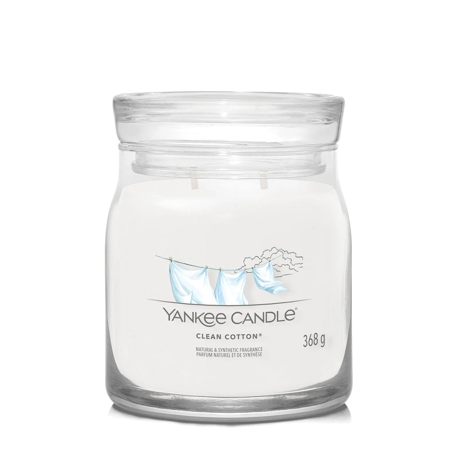 Medium Jar Candle Clean Cotton - White, Soy Wax