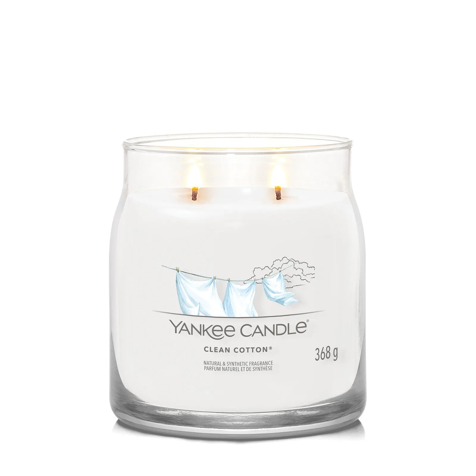 Medium Jar Candle Clean Cotton - White, Soy Wax