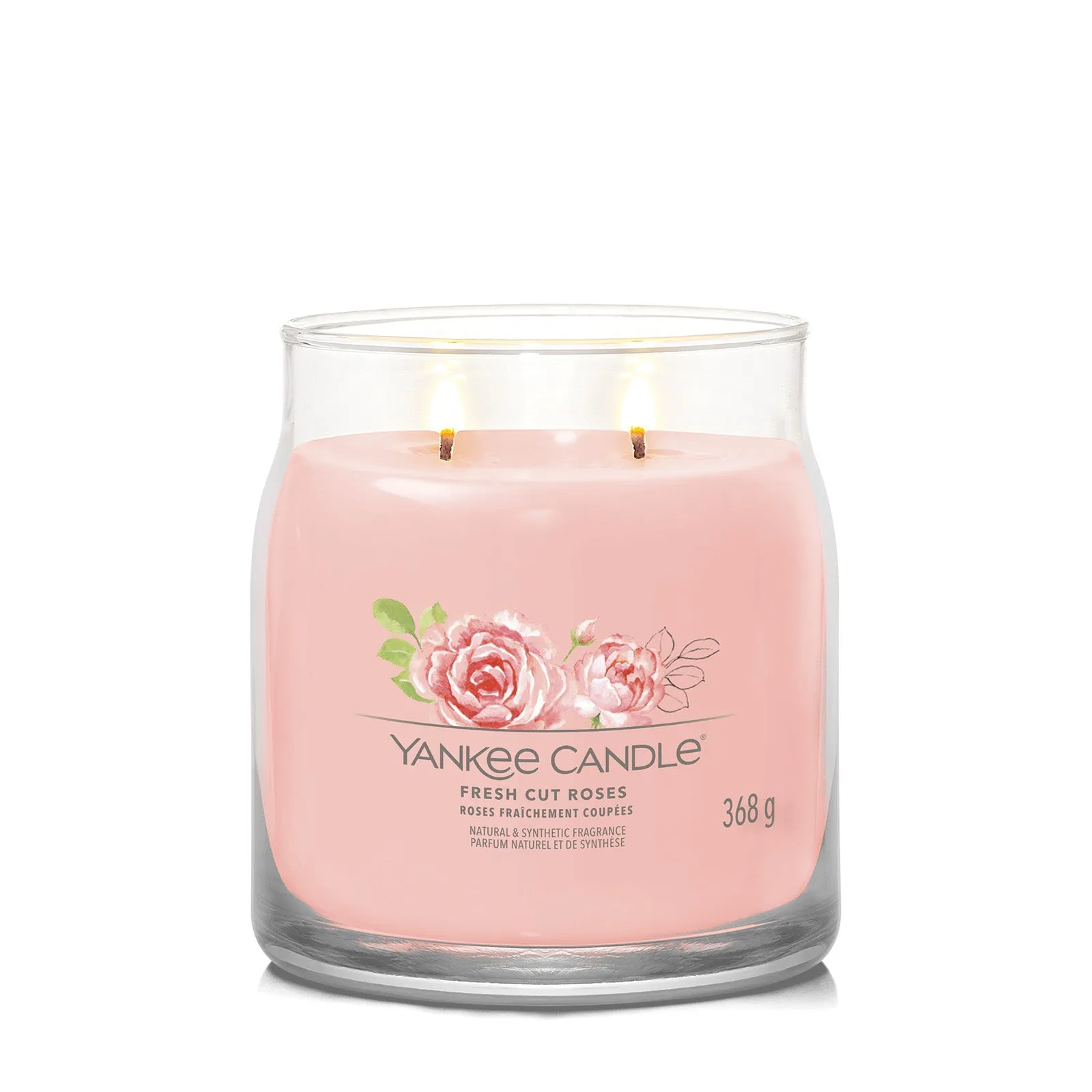 Medium Jar Candle Fresh Cut Roses - Pink, Soy Wax