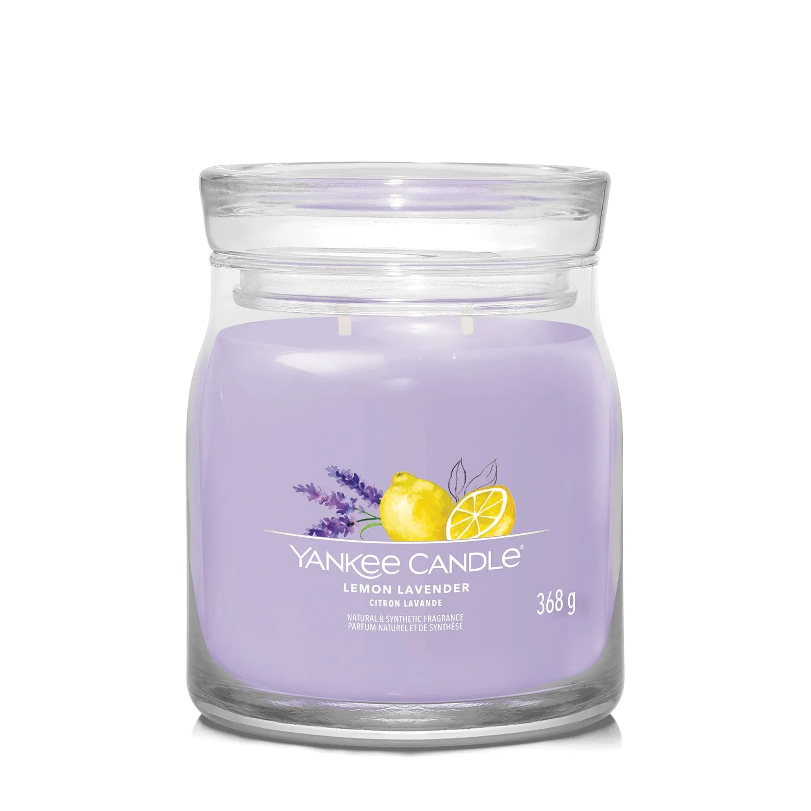 Medium Jar Candle Lemon Lavender - Purple, Soy Wax