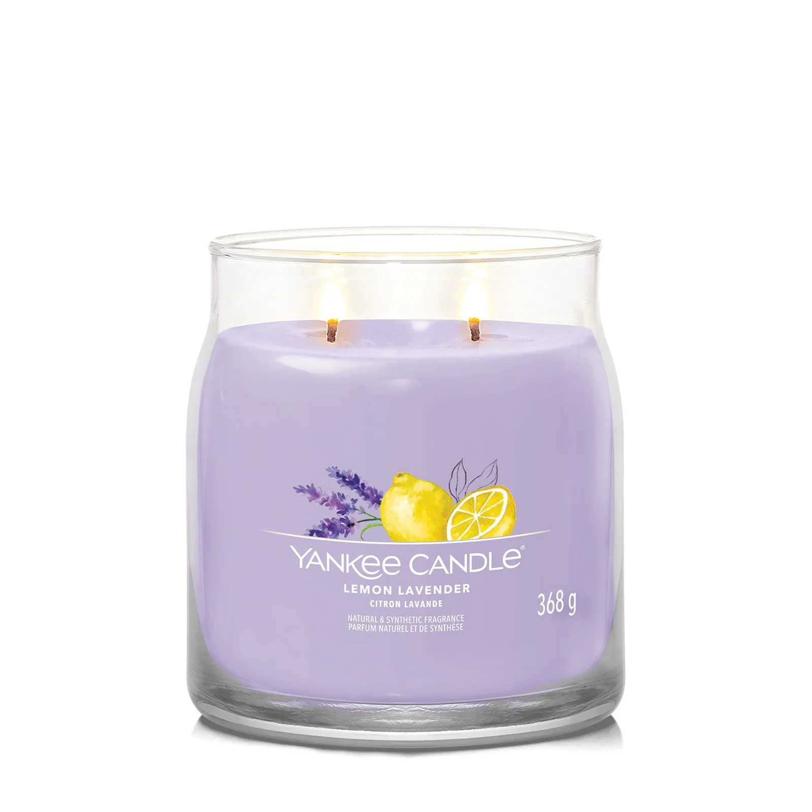 Medium Jar Candle Lemon Lavender - Purple, Soy Wax