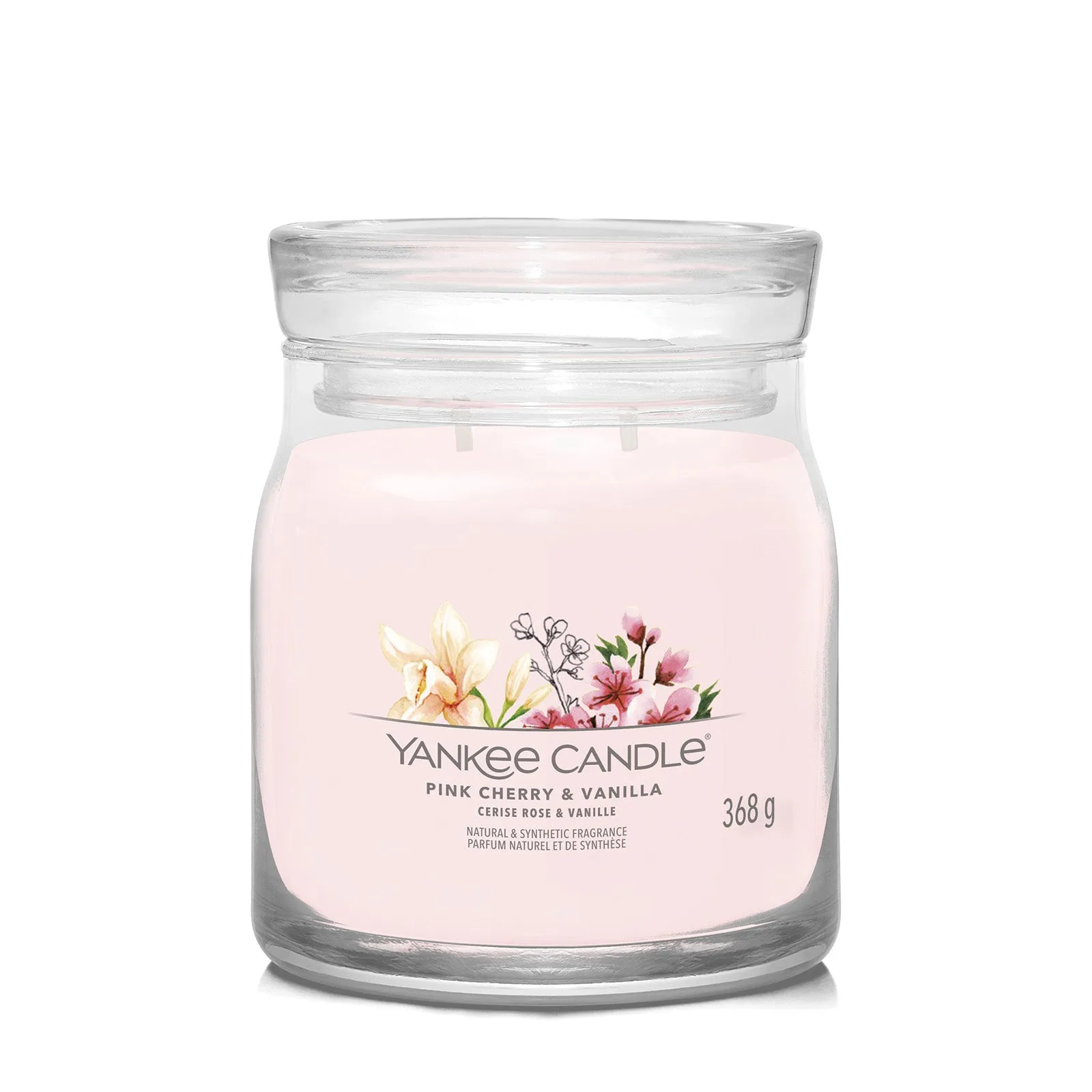 Medium Jar Candle Pink Cherry Vanilla - Pink, Soy Wax