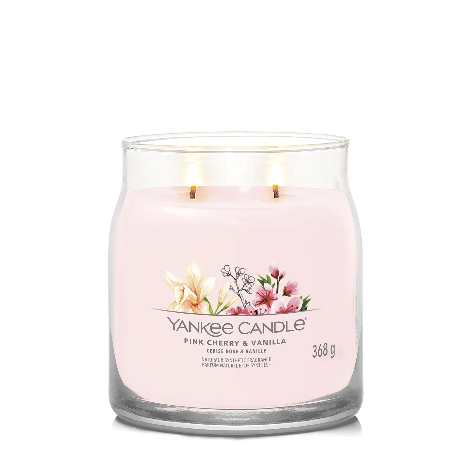 Medium Jar Candle Pink Cherry Vanilla - Pink, Soy Wax