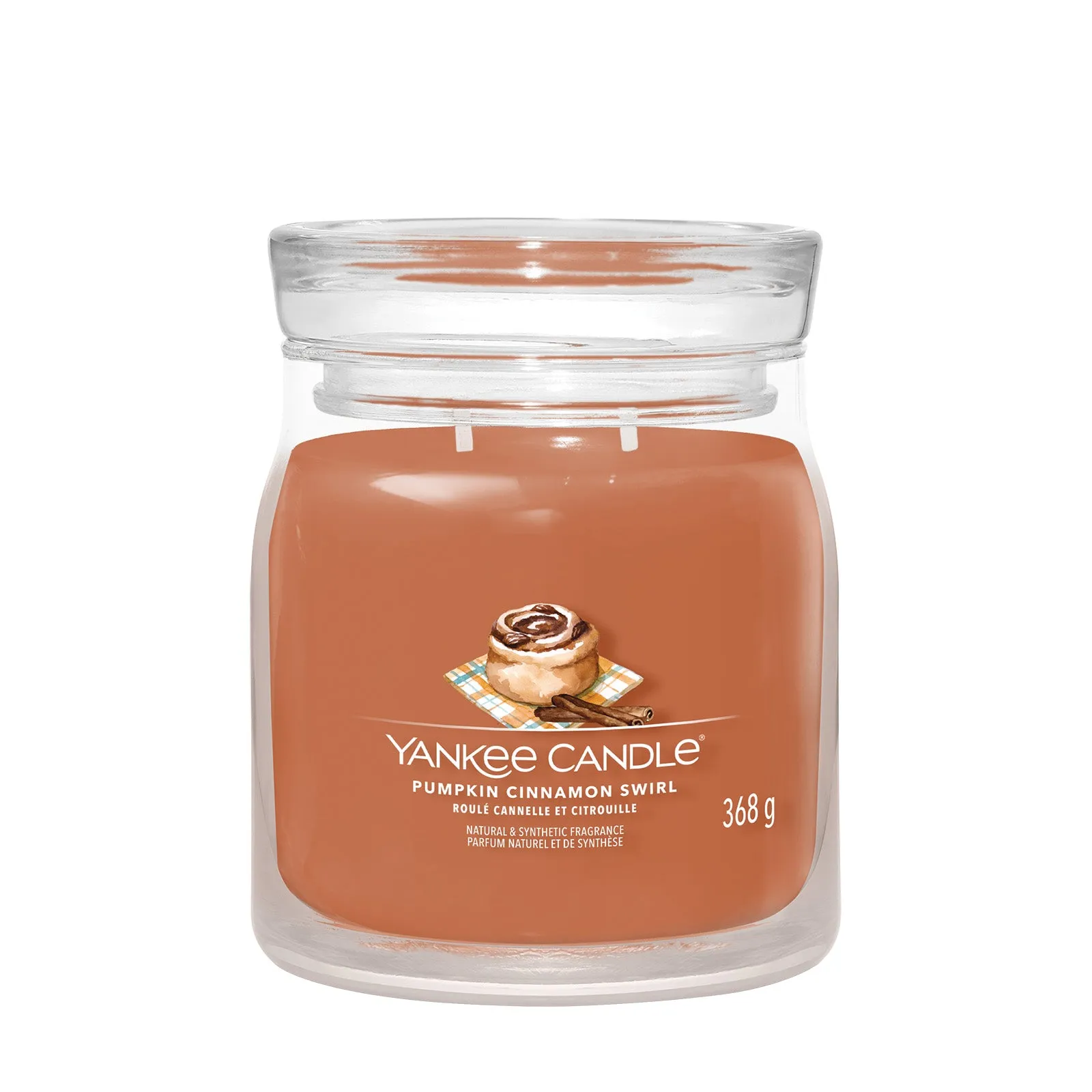 Medium Jar Candle Pumpkin Cinnamon Swirl - Orange, Soy Wax