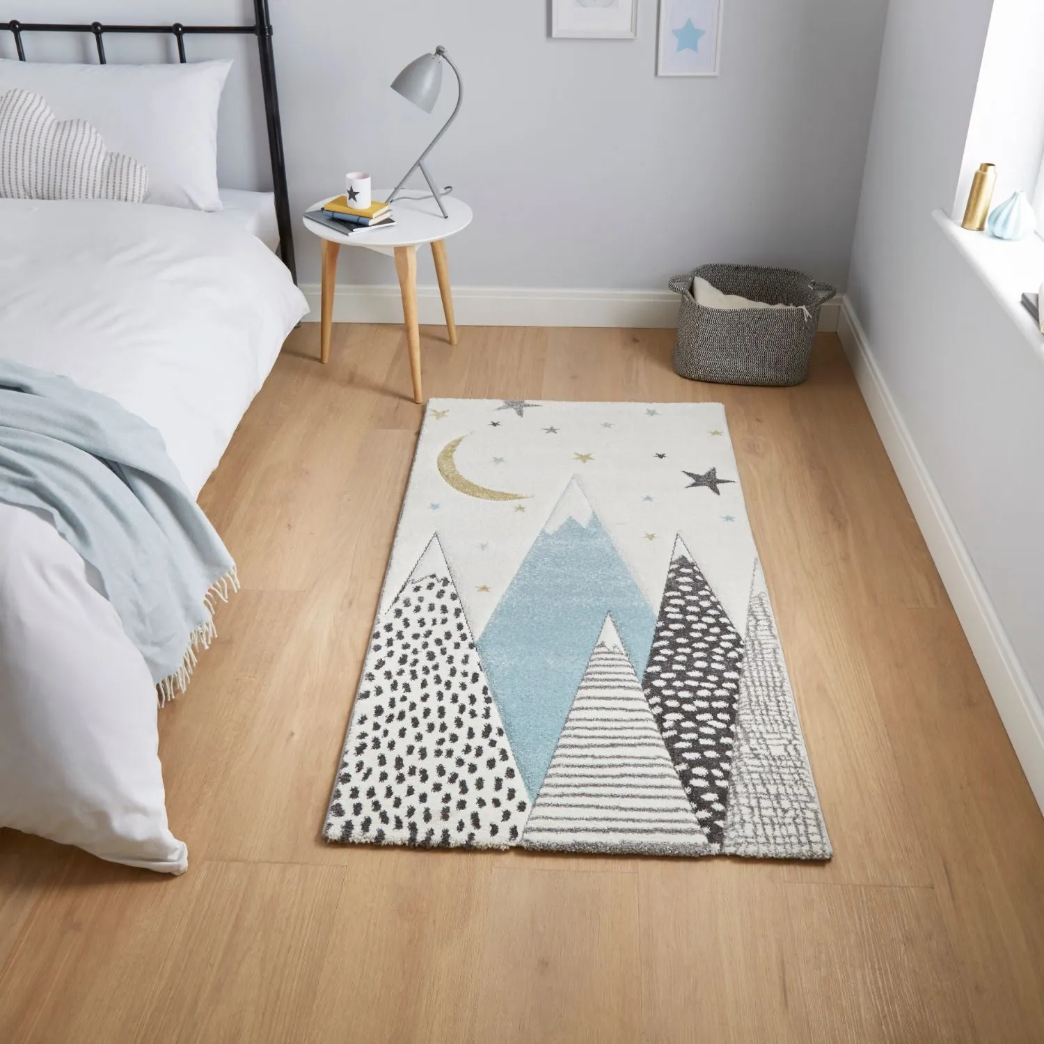 Medium Mountain Design Rug - Blue, Polypropylene