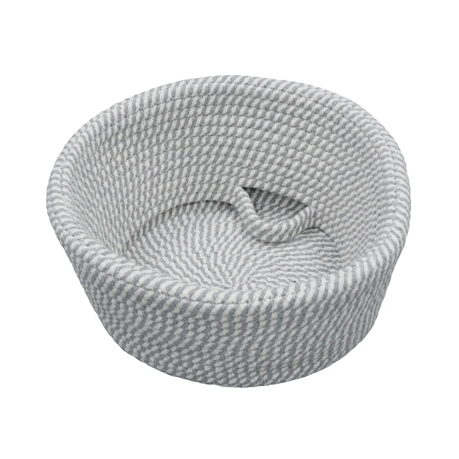 Medium Round Belly Storage Basket - Grey, Cotton image
