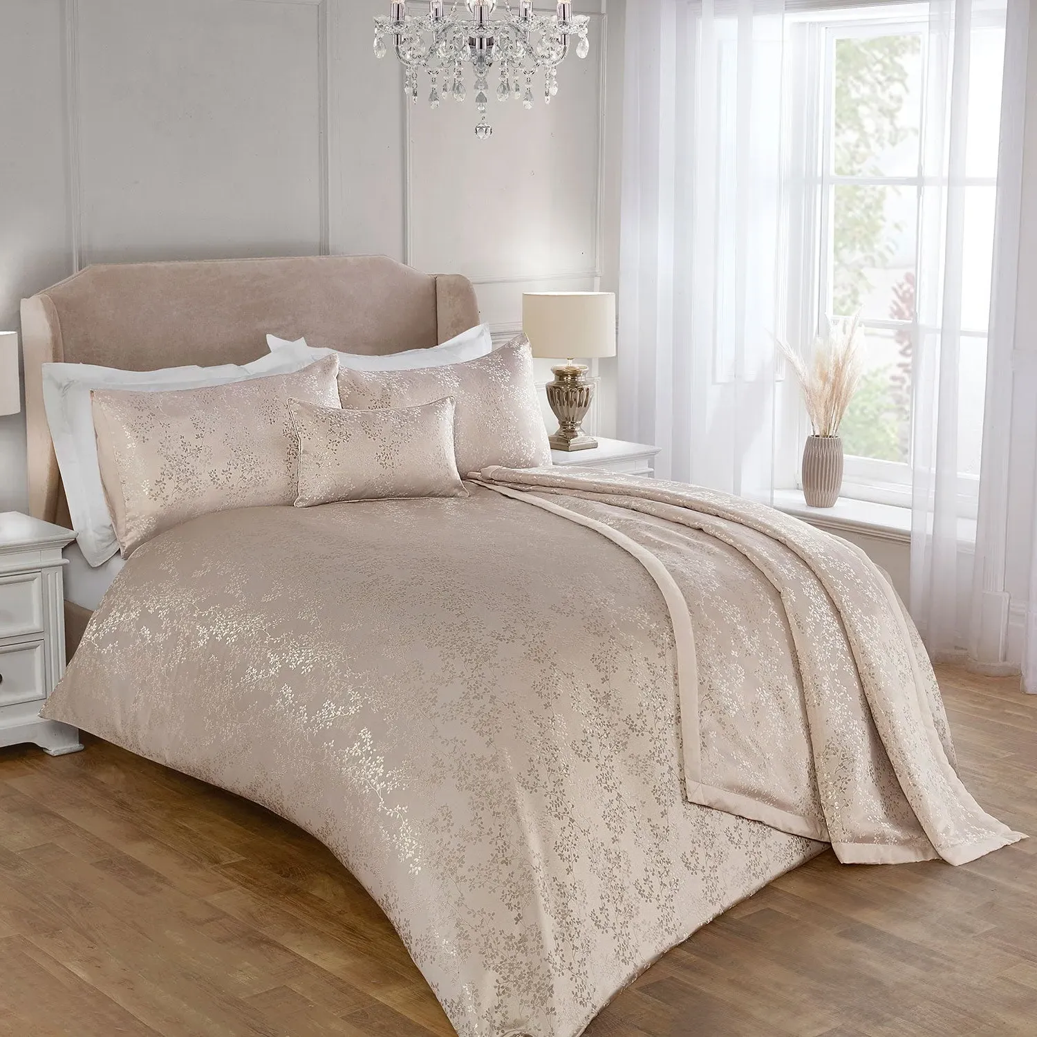 Melody King Size Duvet Set - Natural, Jacquard alternate view