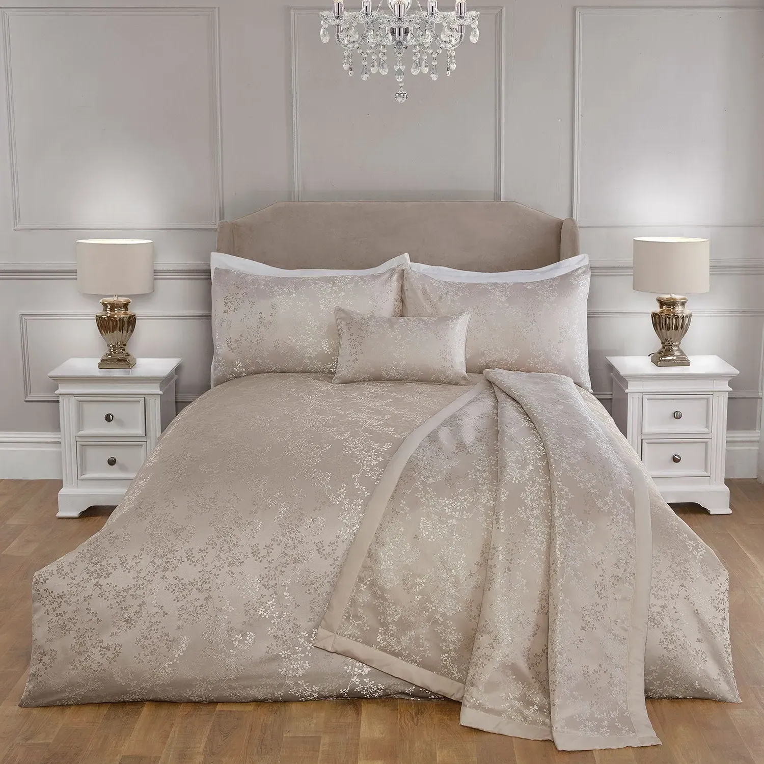 Melody King Size Duvet Set - Natural, Jacquard product