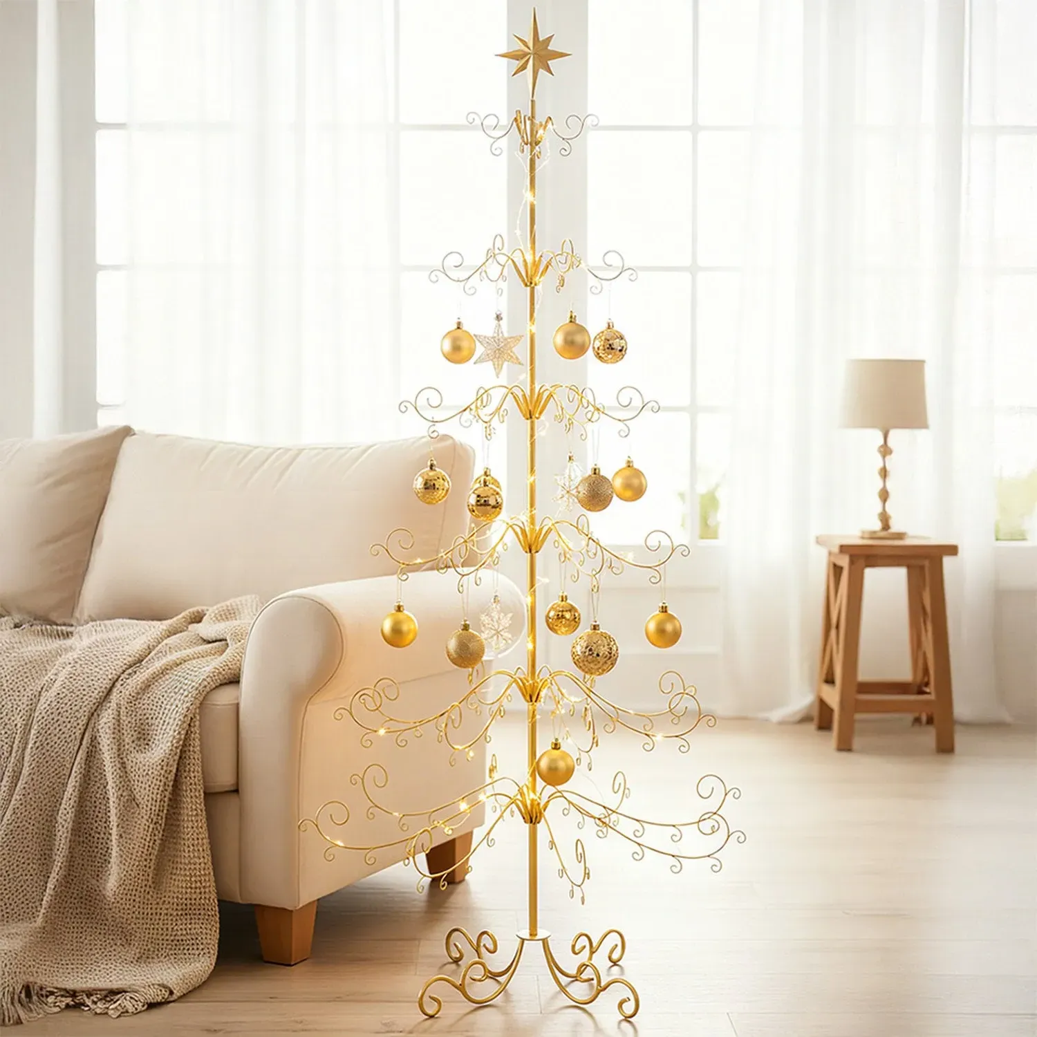 Metal Christmas Ornament Display Stand 180cm - Gold by Julian Charles