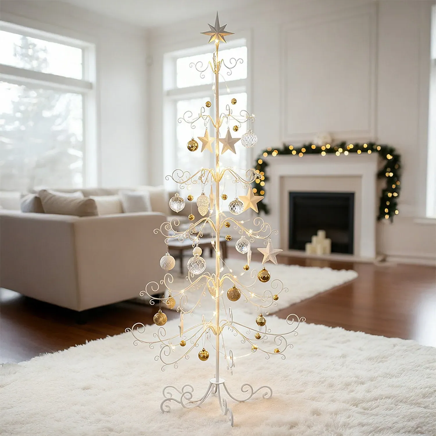 Metal Christmas Tree Display Stand - White by Julian Charles
