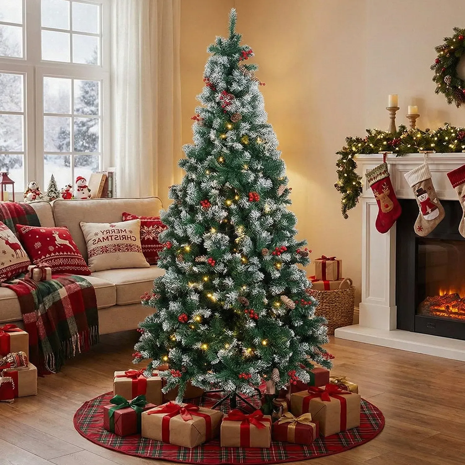 Metal Stand LED Artificial Christmas Tree 6.8ft - Green by Julian Charles, image 2