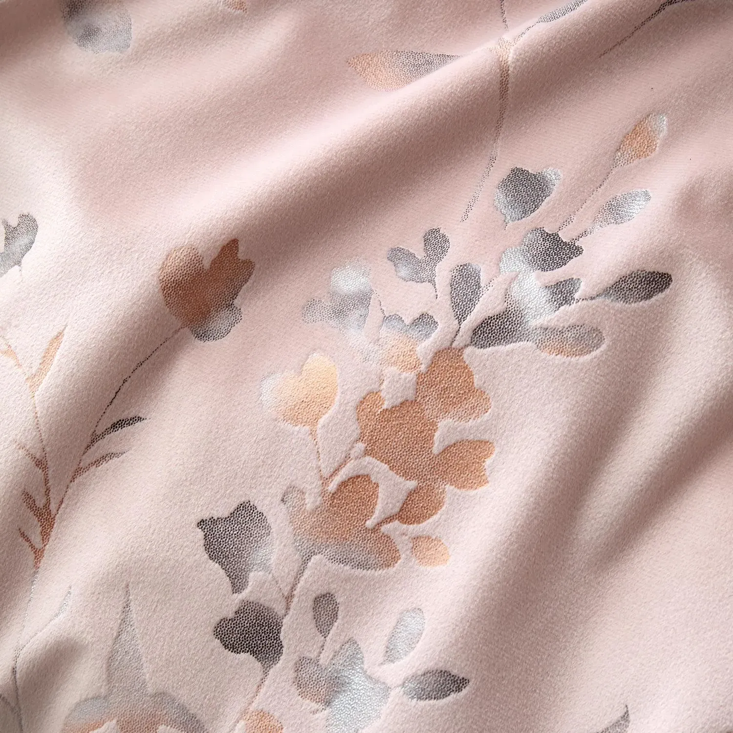 Metallic Leaf Double Duvet Set - Pink, Velvet by Julian Charles, alternate view