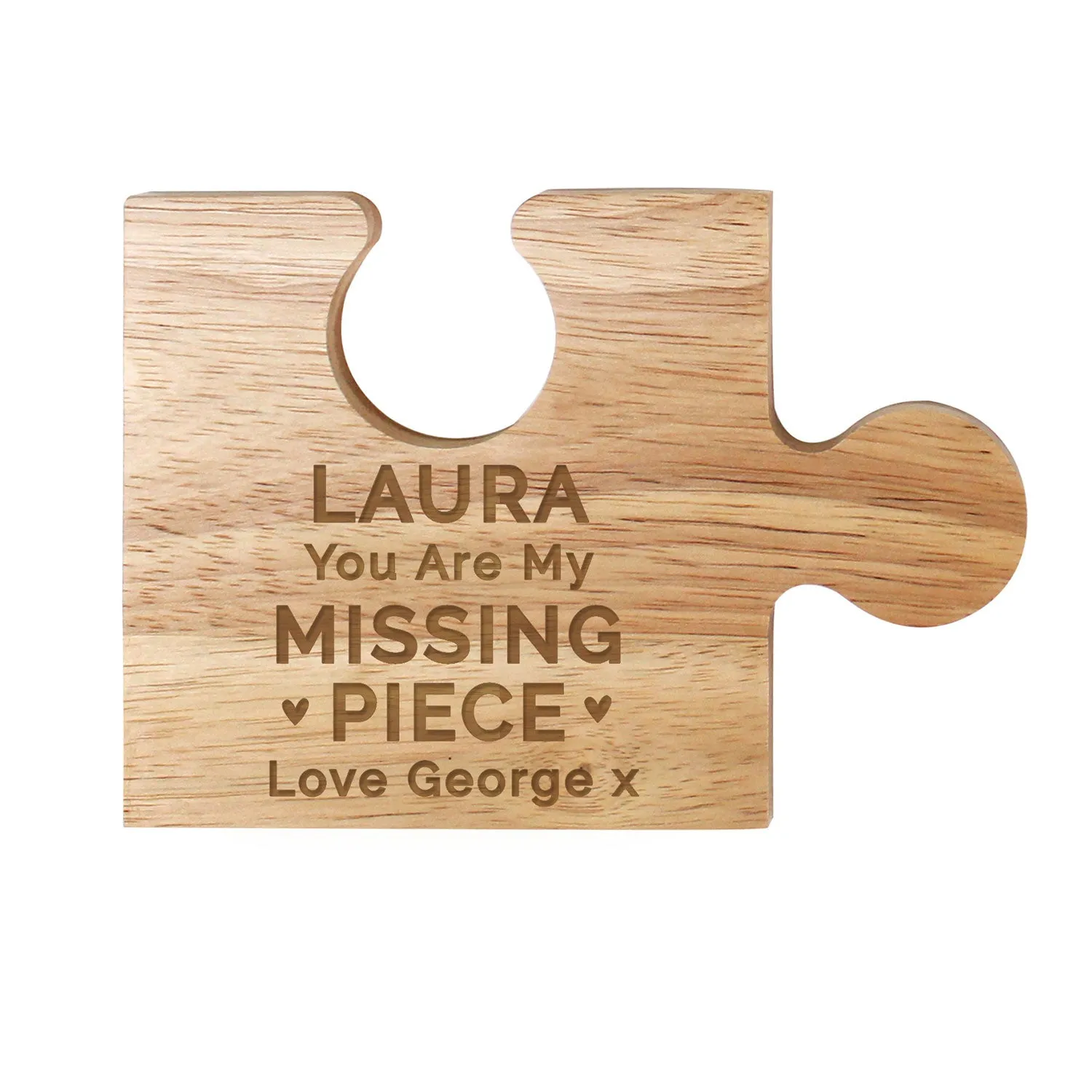 Missing Piece Personalised Wooden Jigsaw Piece - Brown product