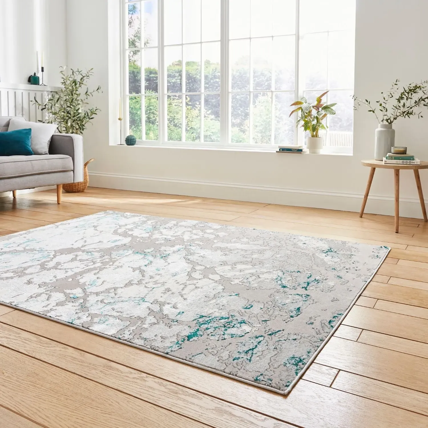 Modern Abstract Rug - Green, Polypropylene