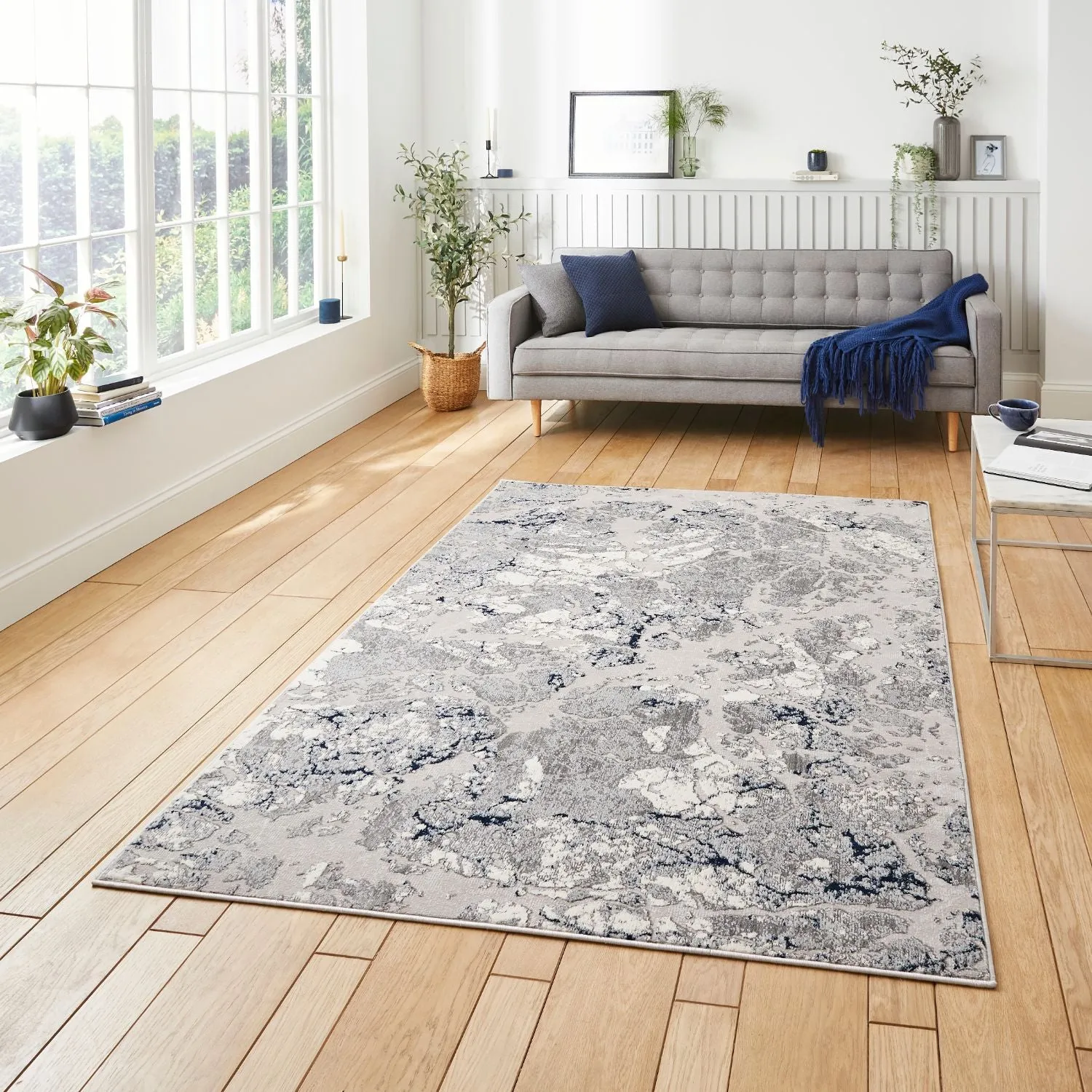 Modern Abstract Rug - Grey, Polypropylene