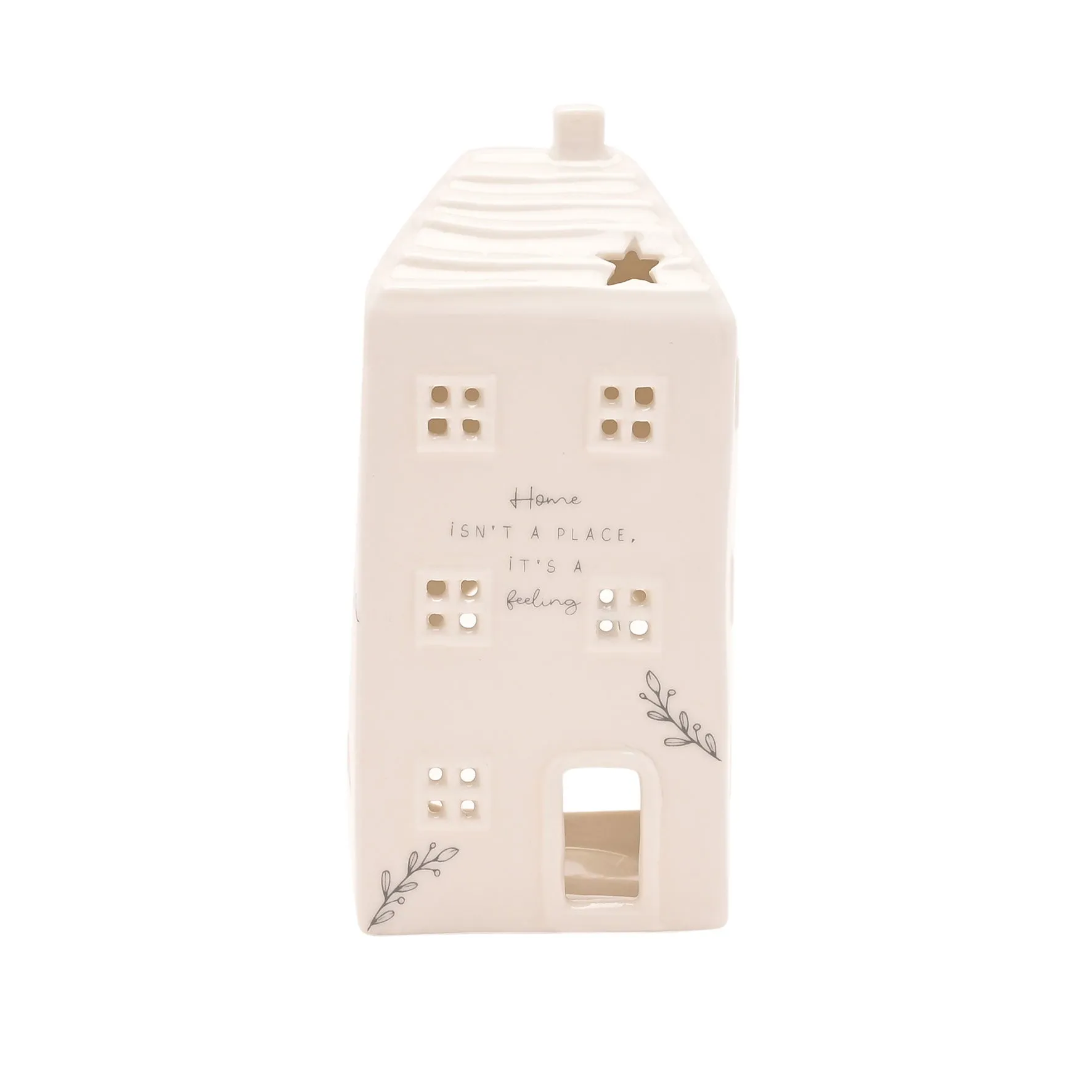 Moments Ceramic House Tea Light Holder - White by Julian Charles