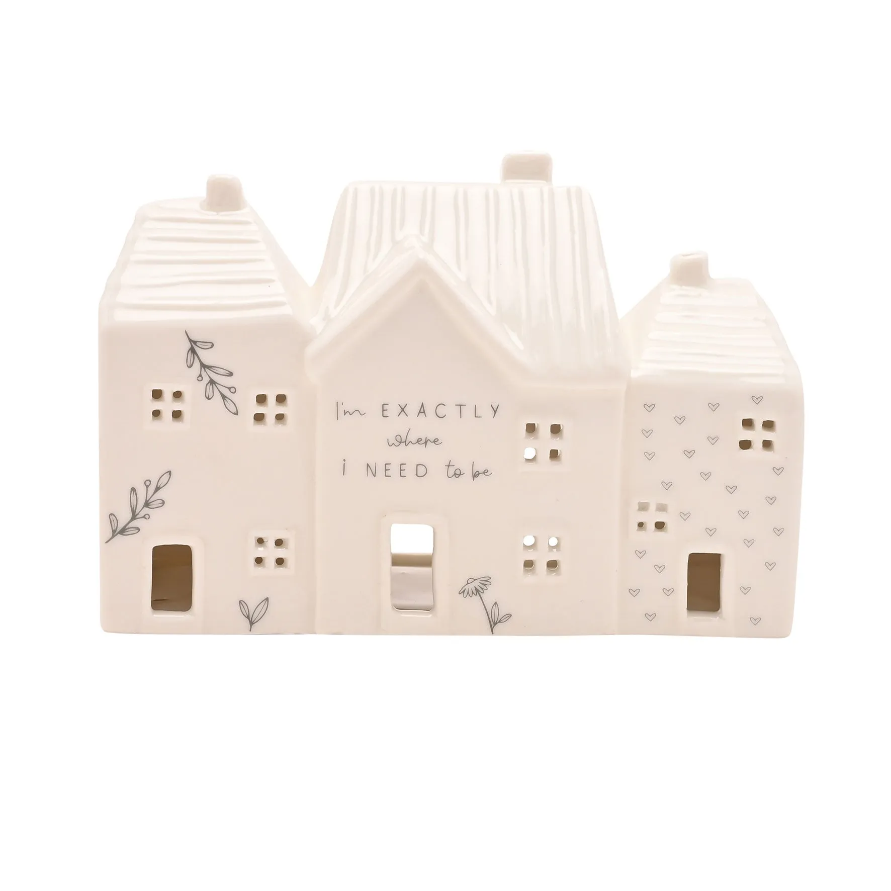 Moments Ceramic House Tealight Holder - White product