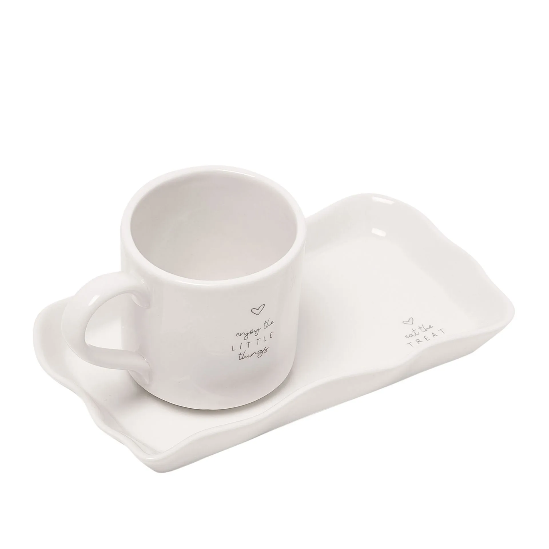 Moments Rectangular Plate with Mug - White product