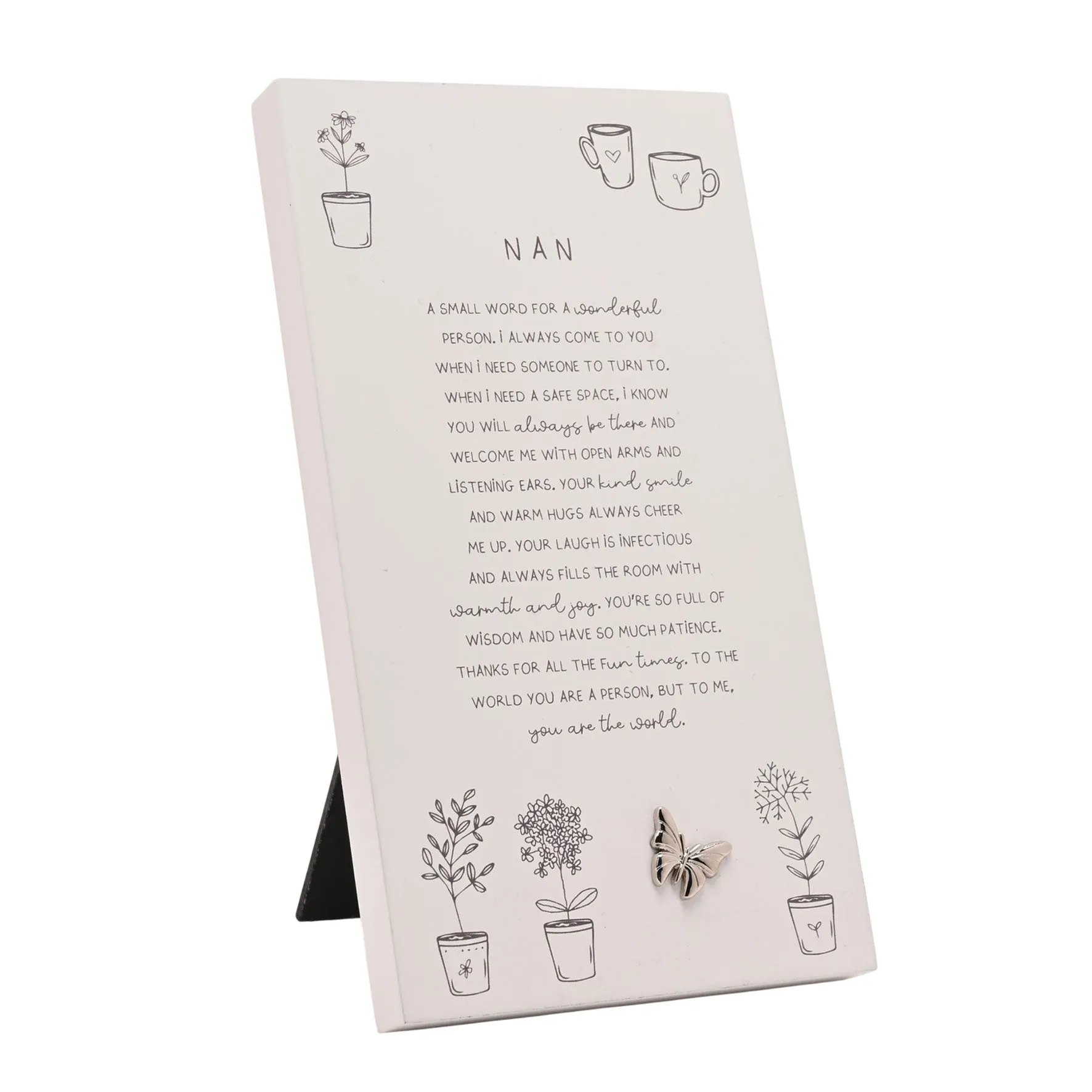 Moments Standing Verse Plaque Nan - White product