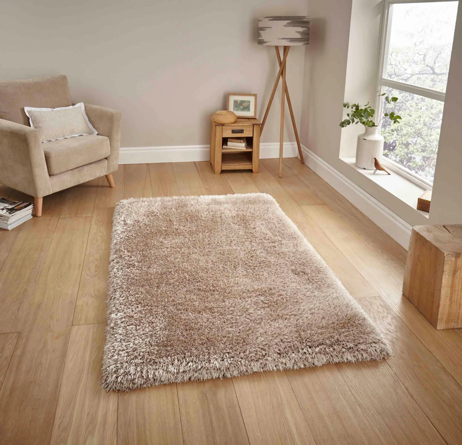 Shaggy Rug Hand-Tufted - Beige alternate view