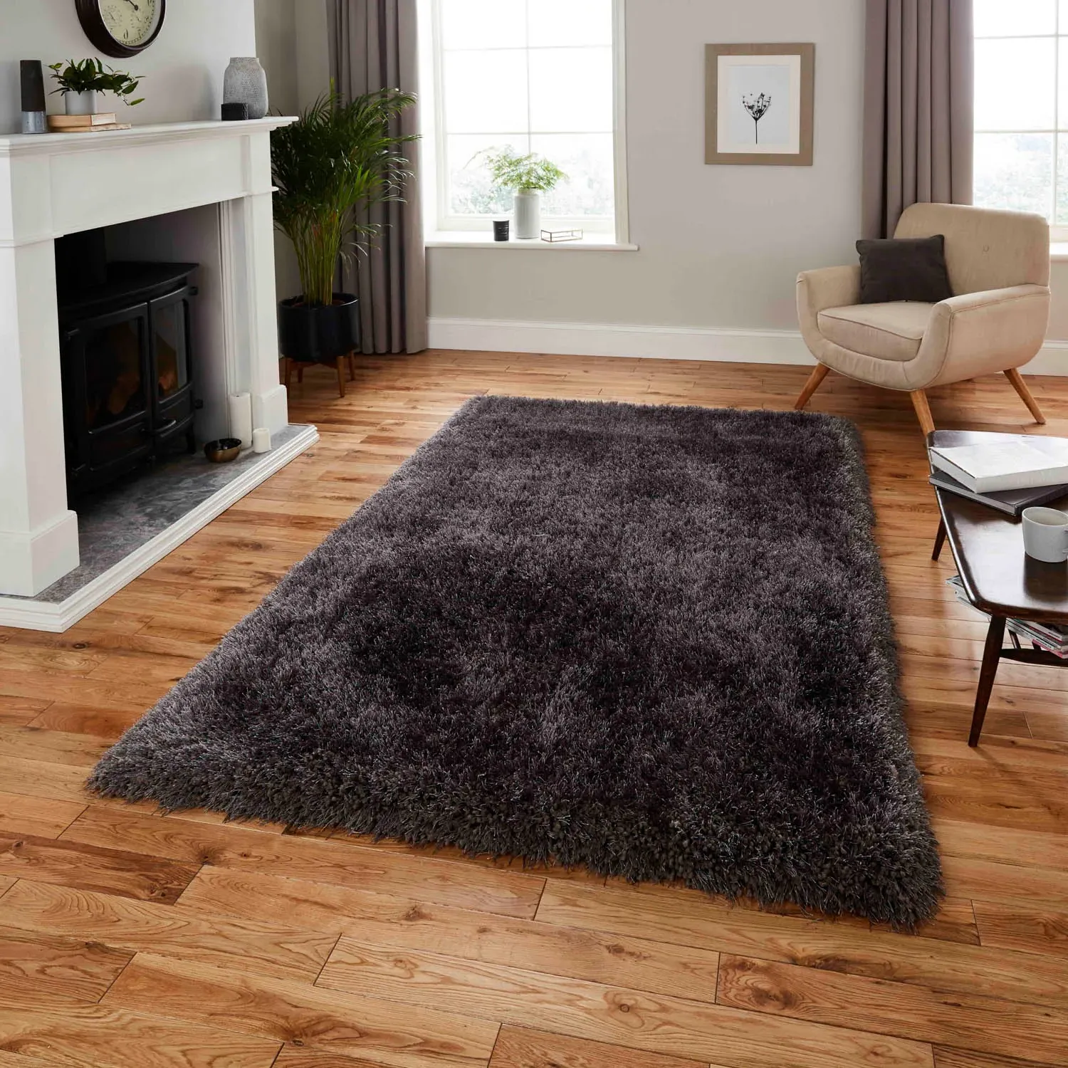 Shaggy Rug with 8cm Pile - Grey product