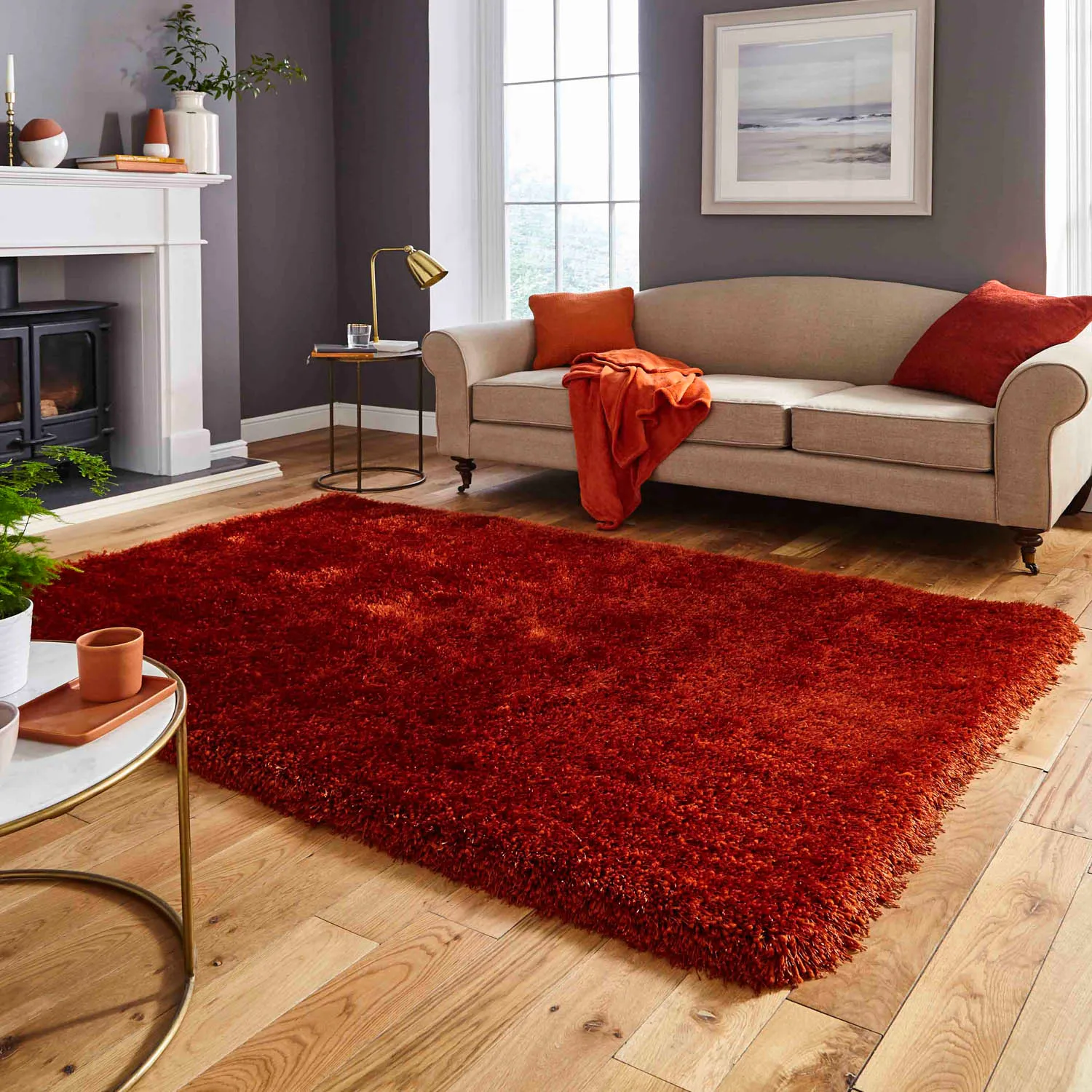 Shaggy Rug Hand-Tufted - Terracotta product