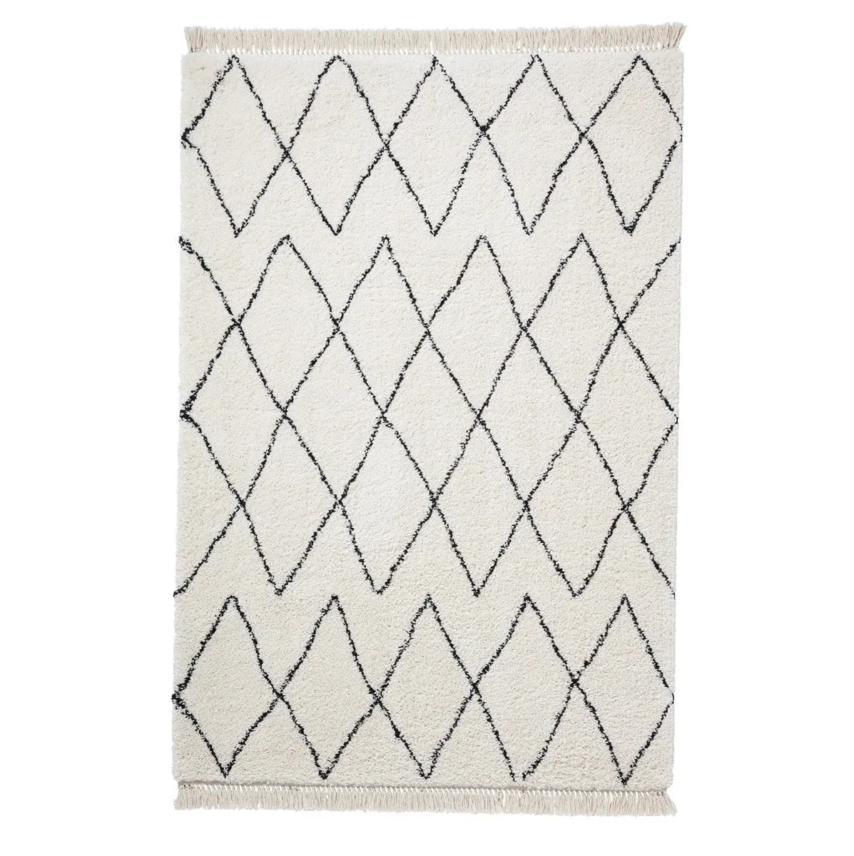 Moroccan Style Area Rug - White and Black image