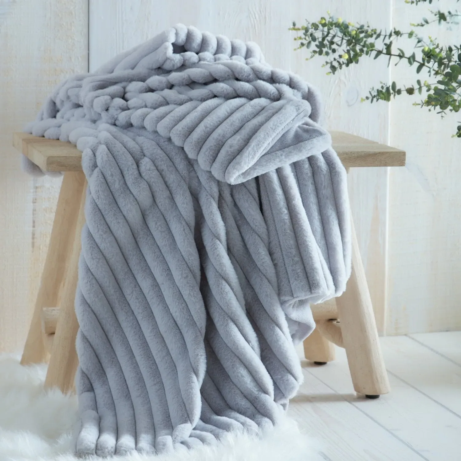 Morritz Faux Fur Throw - Grey product