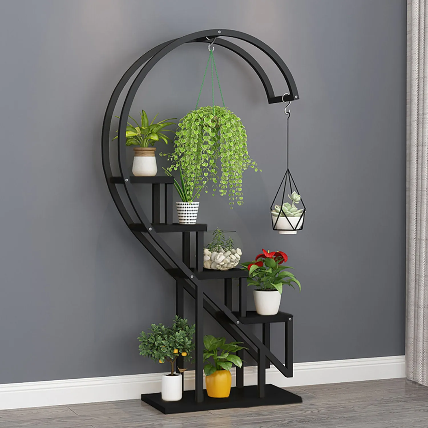 Multi-Tier Arc Plant Stand - Black by Julian Charles
