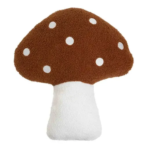 Mushroom Shaped Cushion - Brown, Fabric