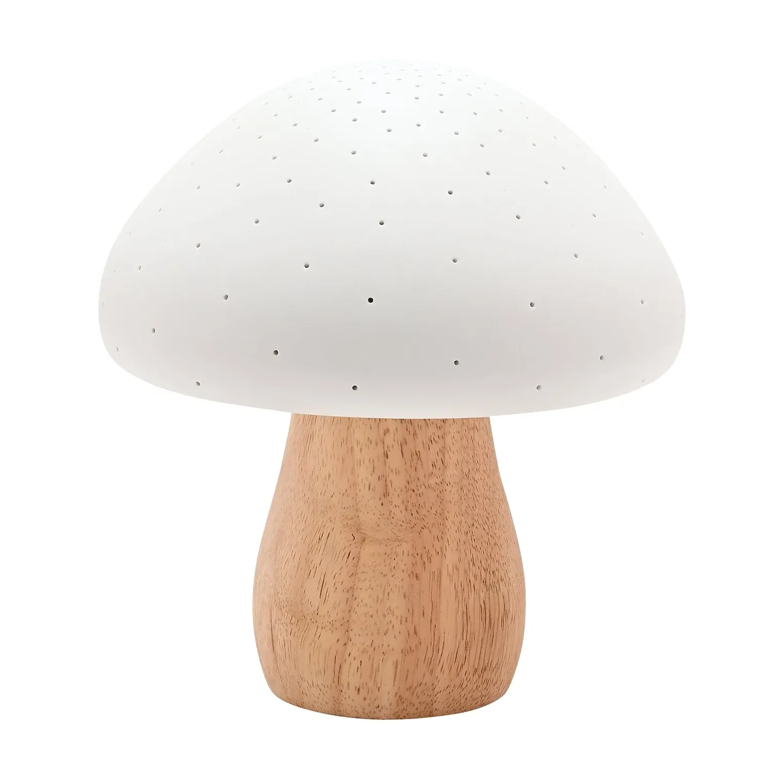 Mushroom Table Lamp with Cut-Outs - White