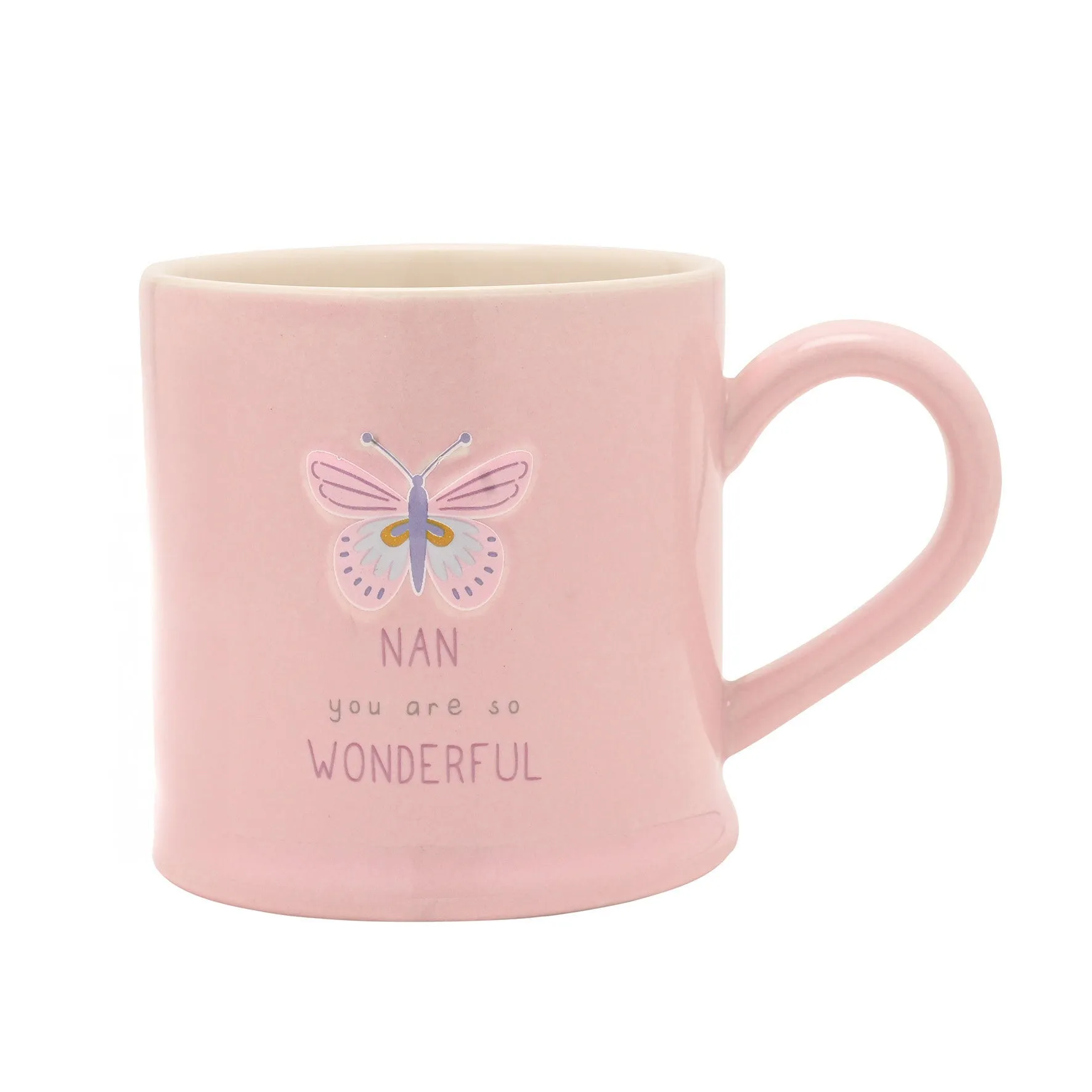 Nan Embossed Butterfly Mug - Pink product