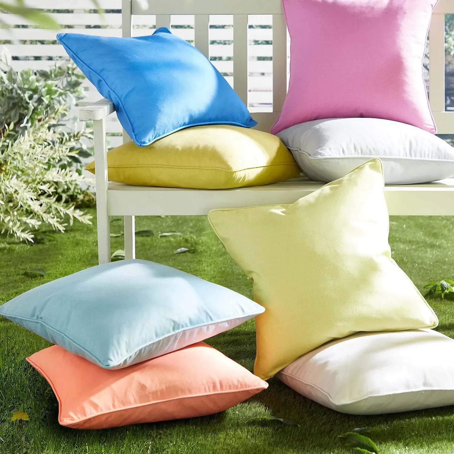Square Outdoor Cushion Water Resistant - Natural, Cotton alternate view