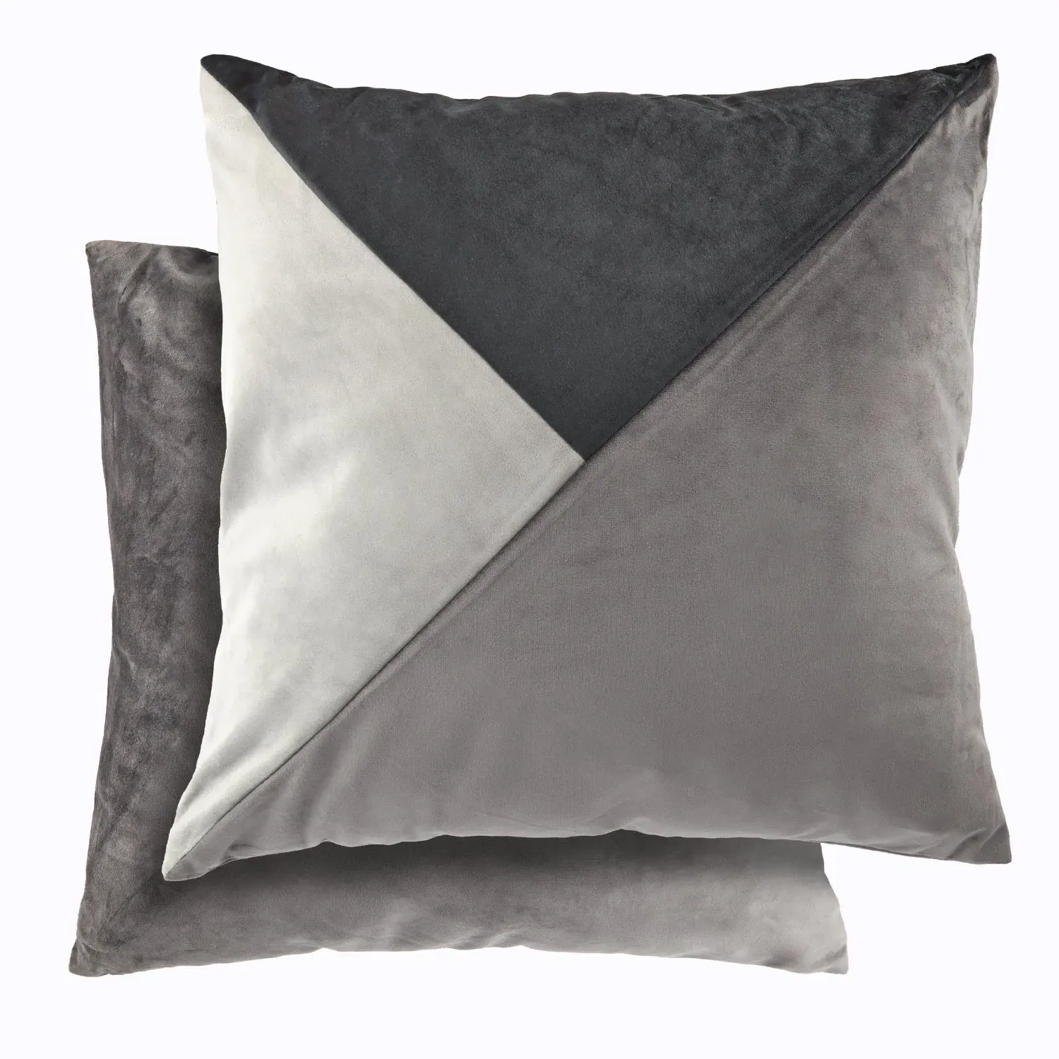 New Orleans Geometric Velvet Cushion Covers Pair - Charcoal Grey product