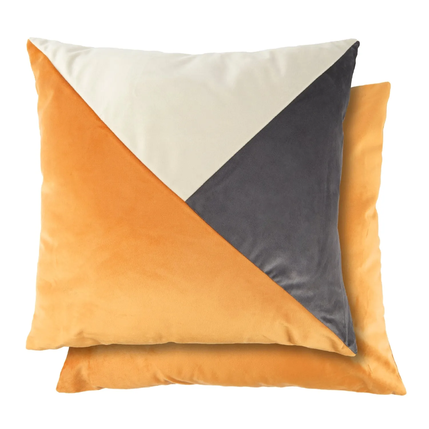 Pair Geometric Cushion Covers - Yellow, Velvet product