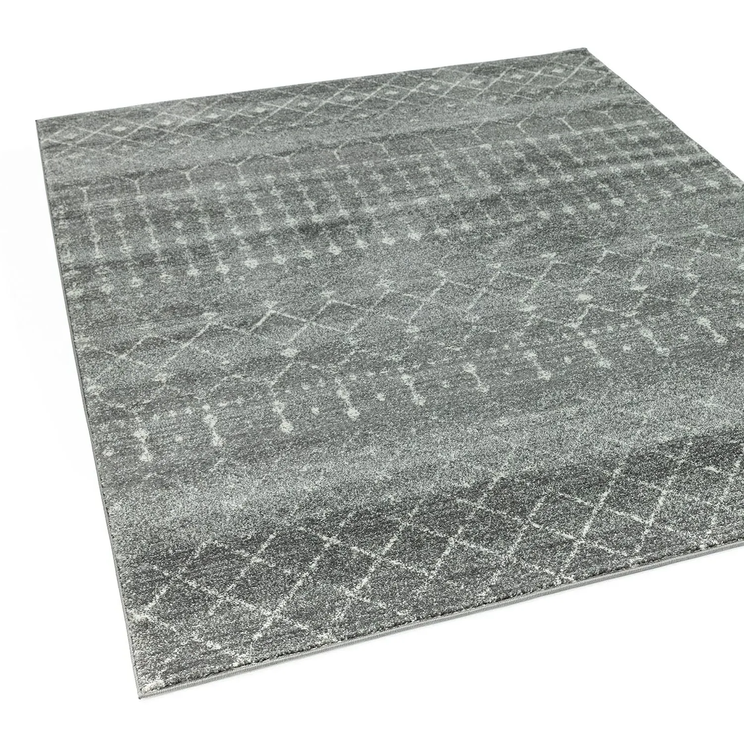 Nomadic Area Rug with Tribal Pattern - Grey