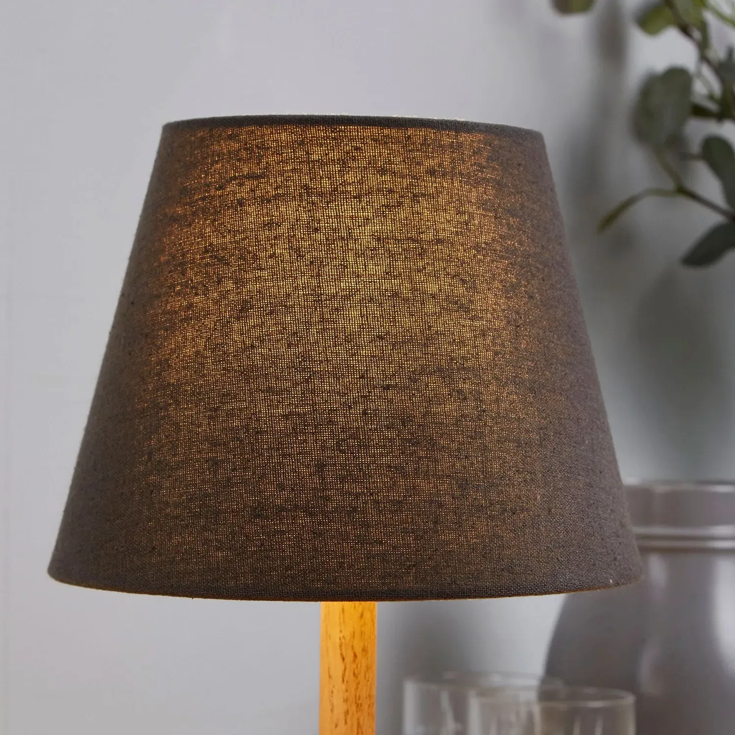 Oakfield Tapered Drum Lamp Shade - Grey, Linen product