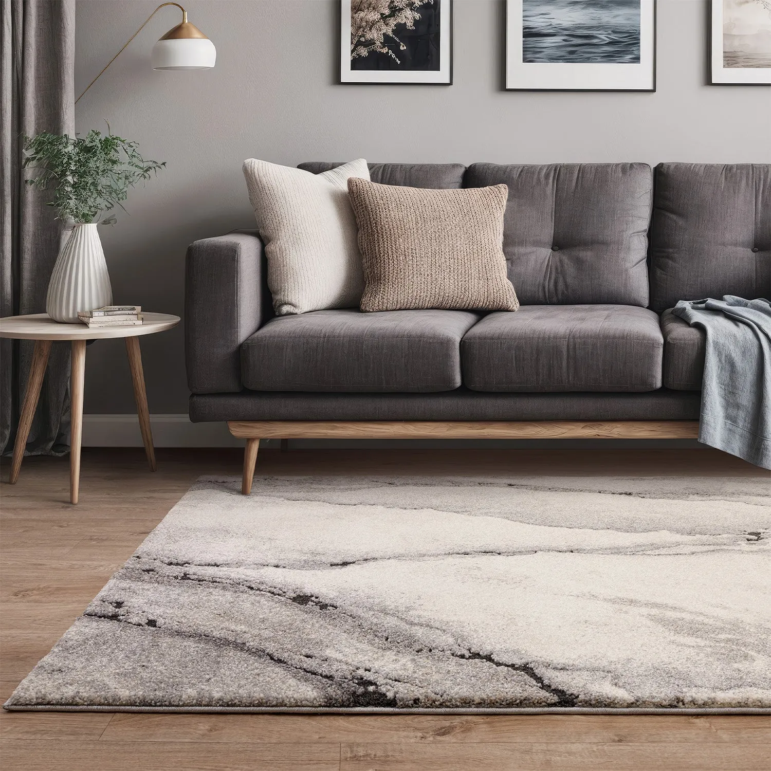 Oasis Rug with High-Low Pile - Grey