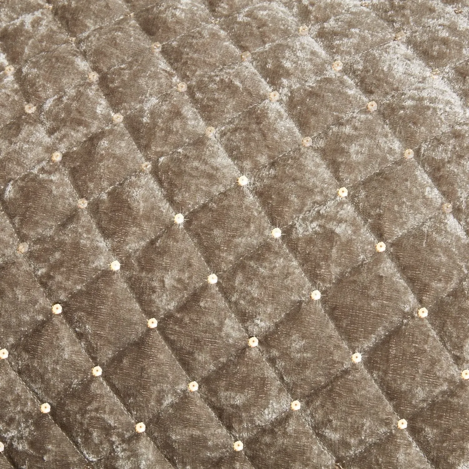 One Size Bedspread Set with Sequins - Gold, Velvet