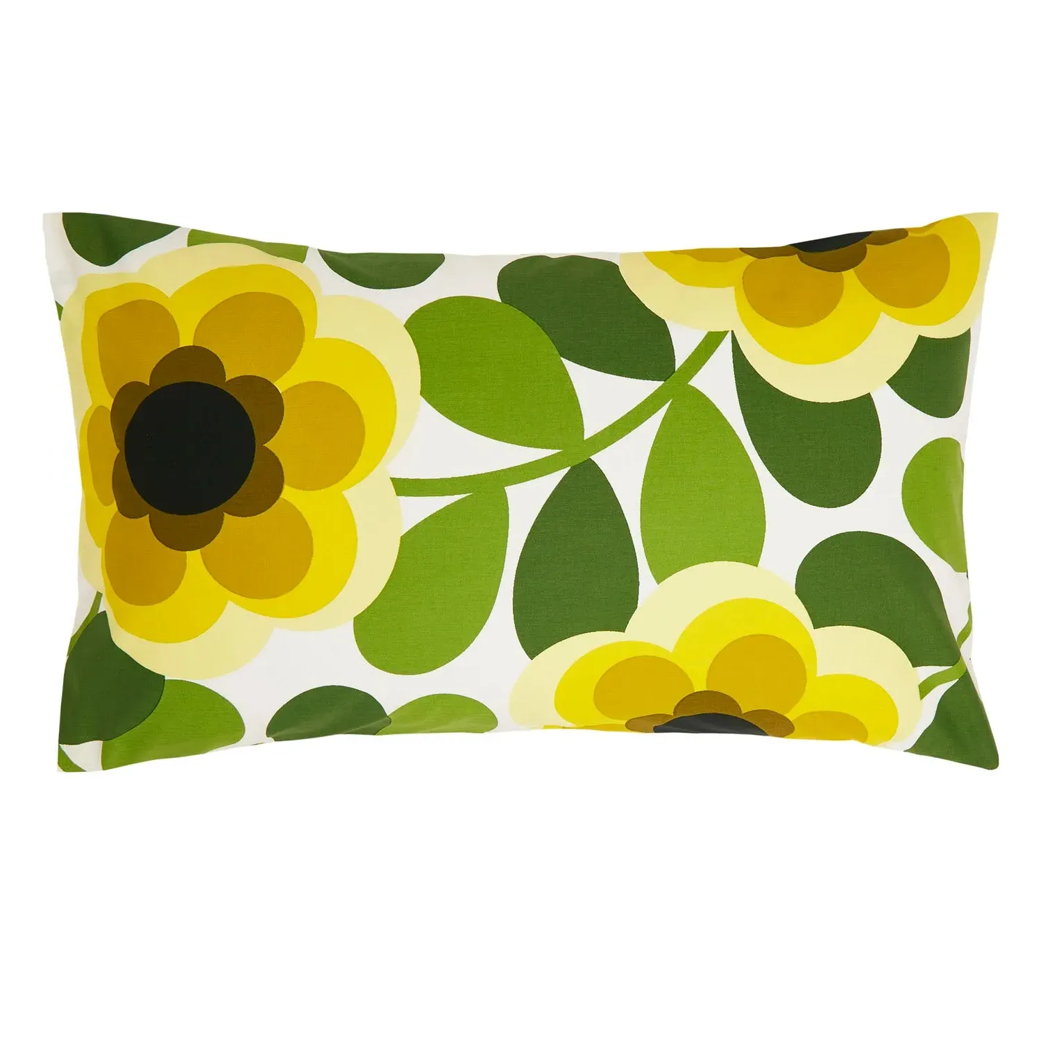 Orla Kiely Giant Water Lily Cotton Pillowcase Pair - Green by Julian Charles