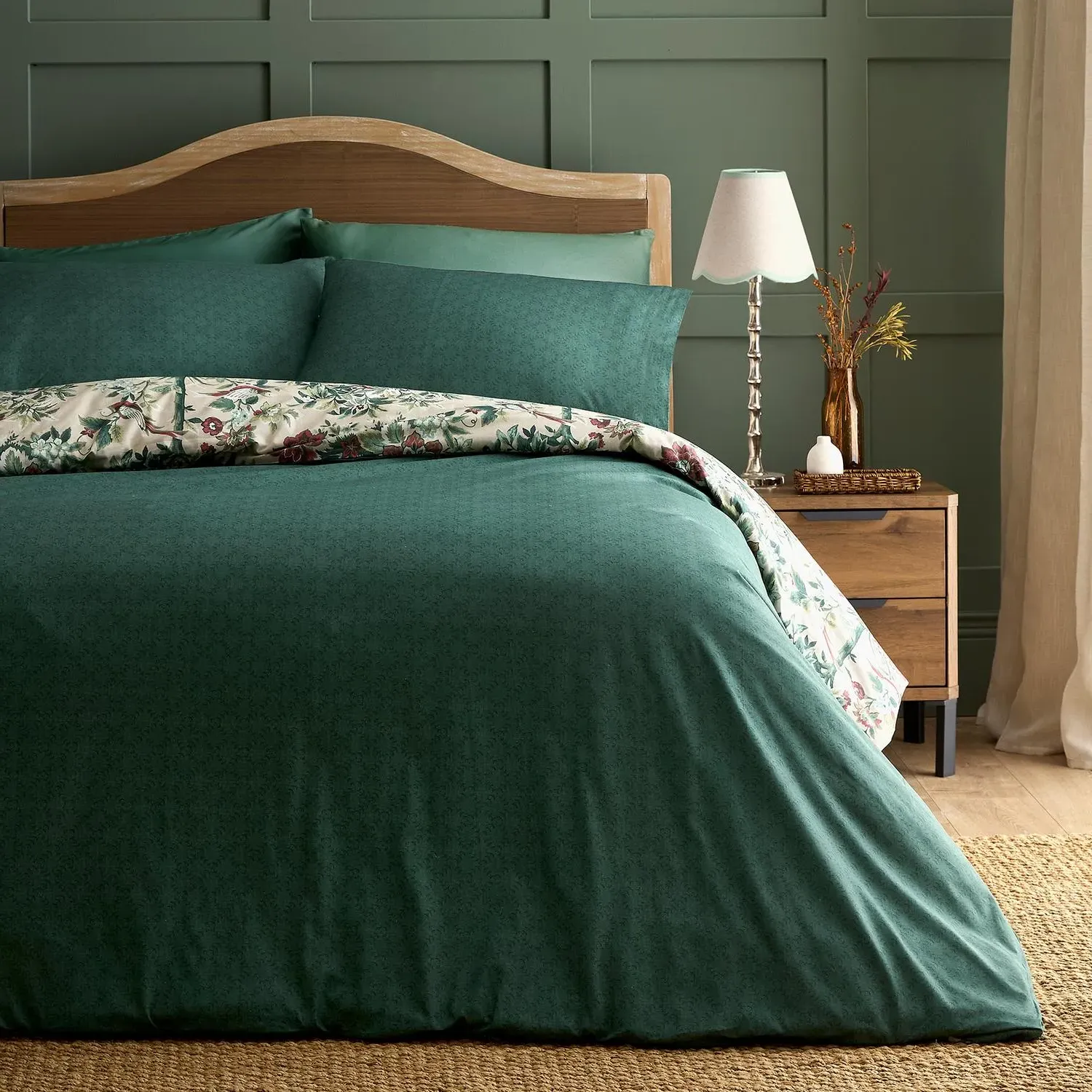 Otillie Tapestry Single Reversible Duvet Set - Natural, Polycotton alternate view