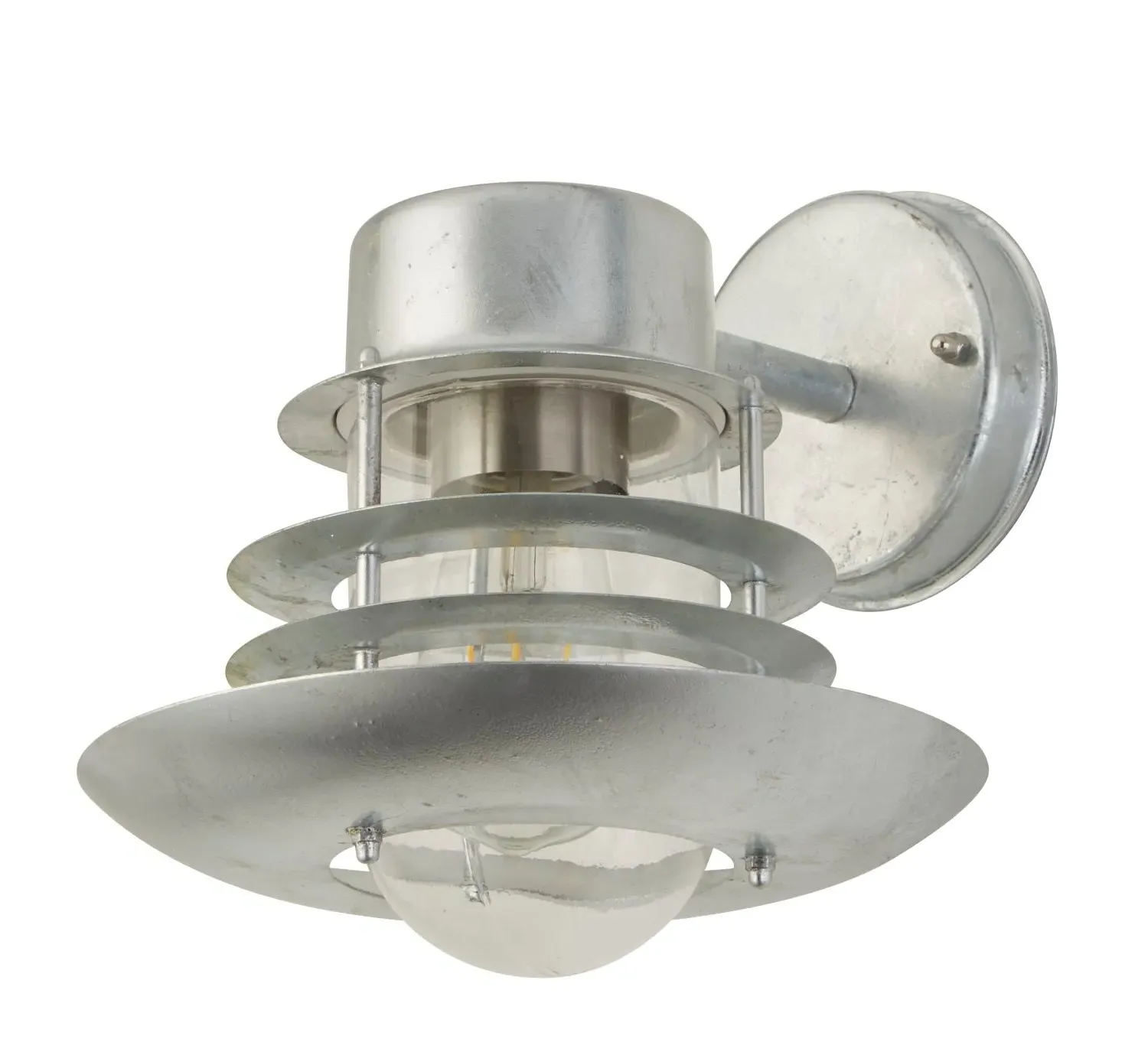 Outdoor Lantern Wall Light - Silver, Galvanised image