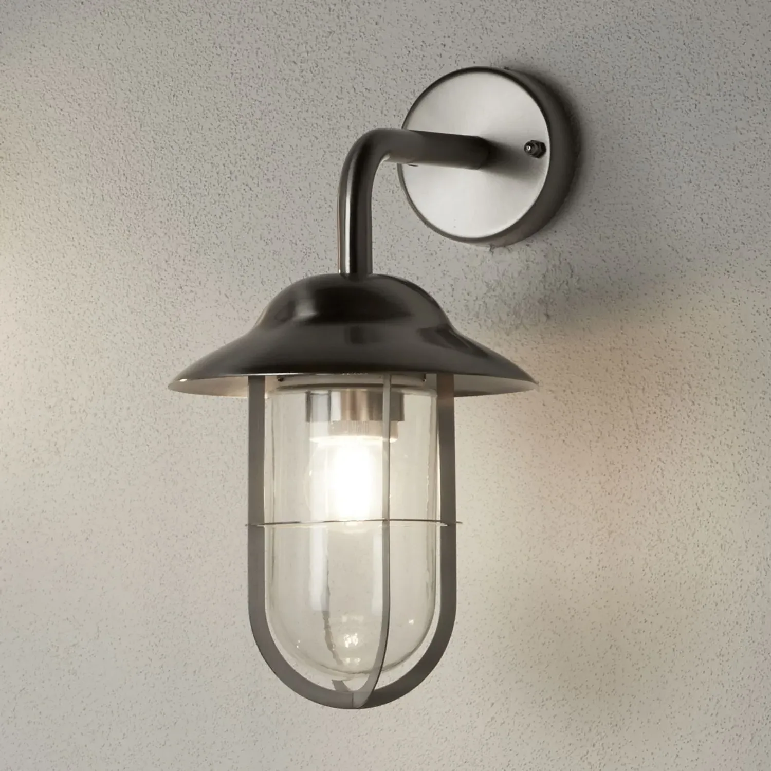 Outdoor Pendant Wall Light - Silver, Glass