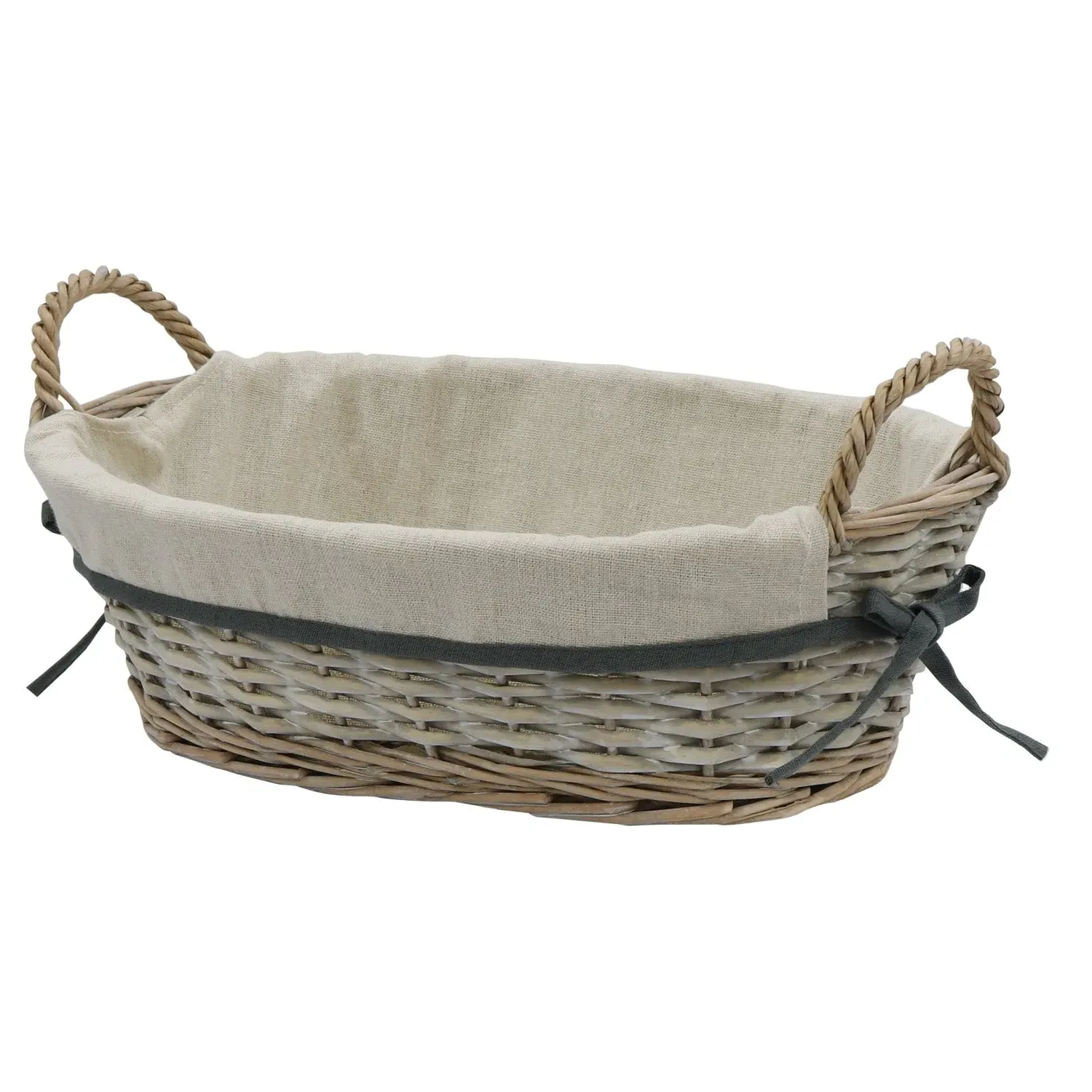 Oval Storage Basket - Grey, Willow
