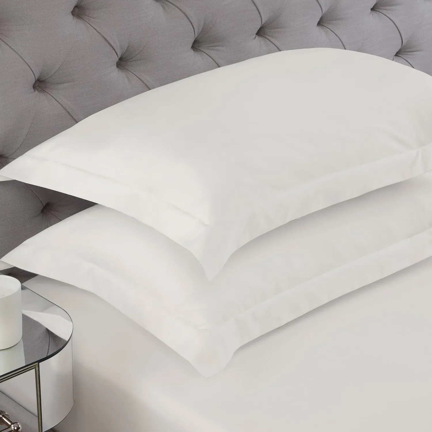 Oxford Pillowcase Pair 400TC - Ivory, Cotton