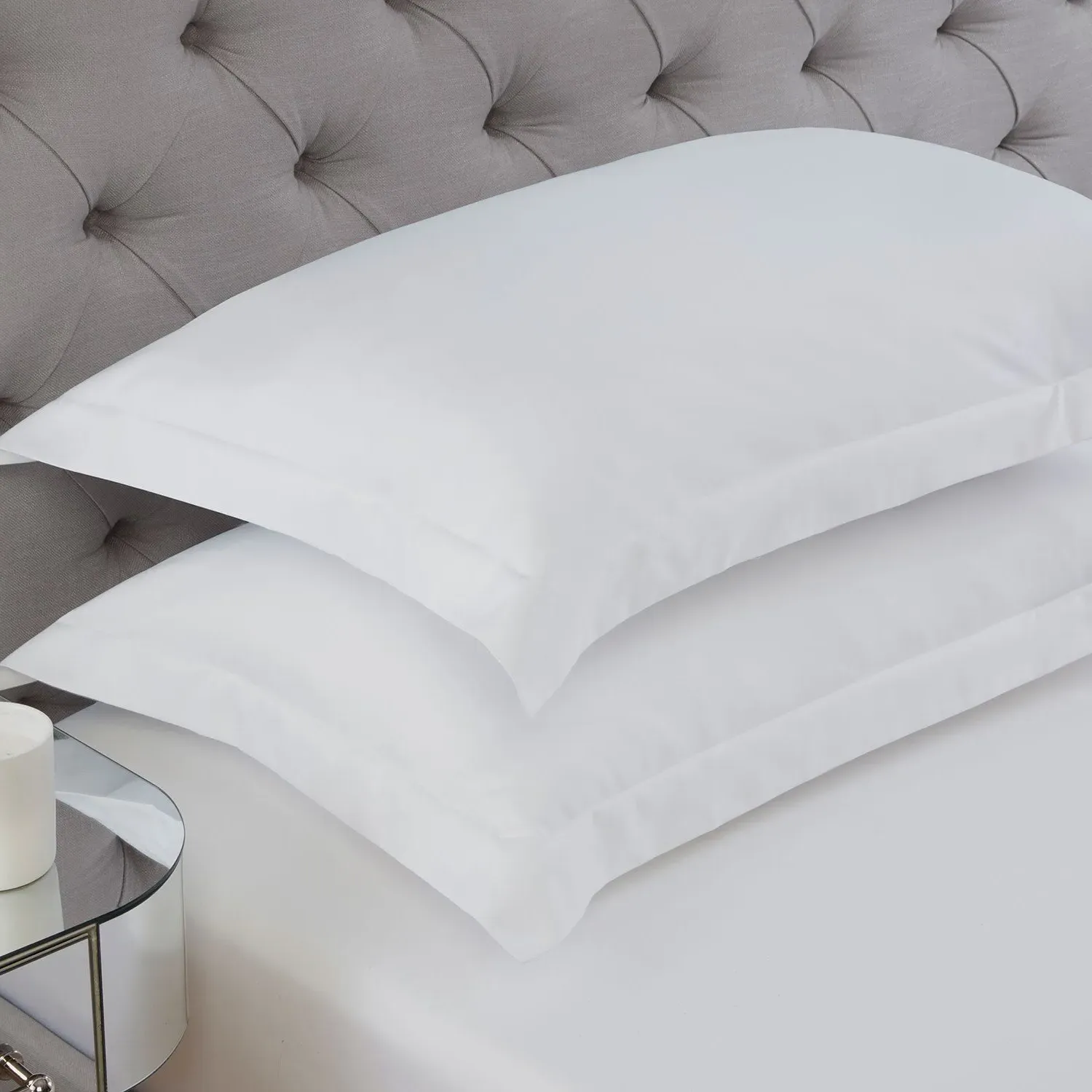 Oxford Pillowcase Pair 400TC - White, Cotton