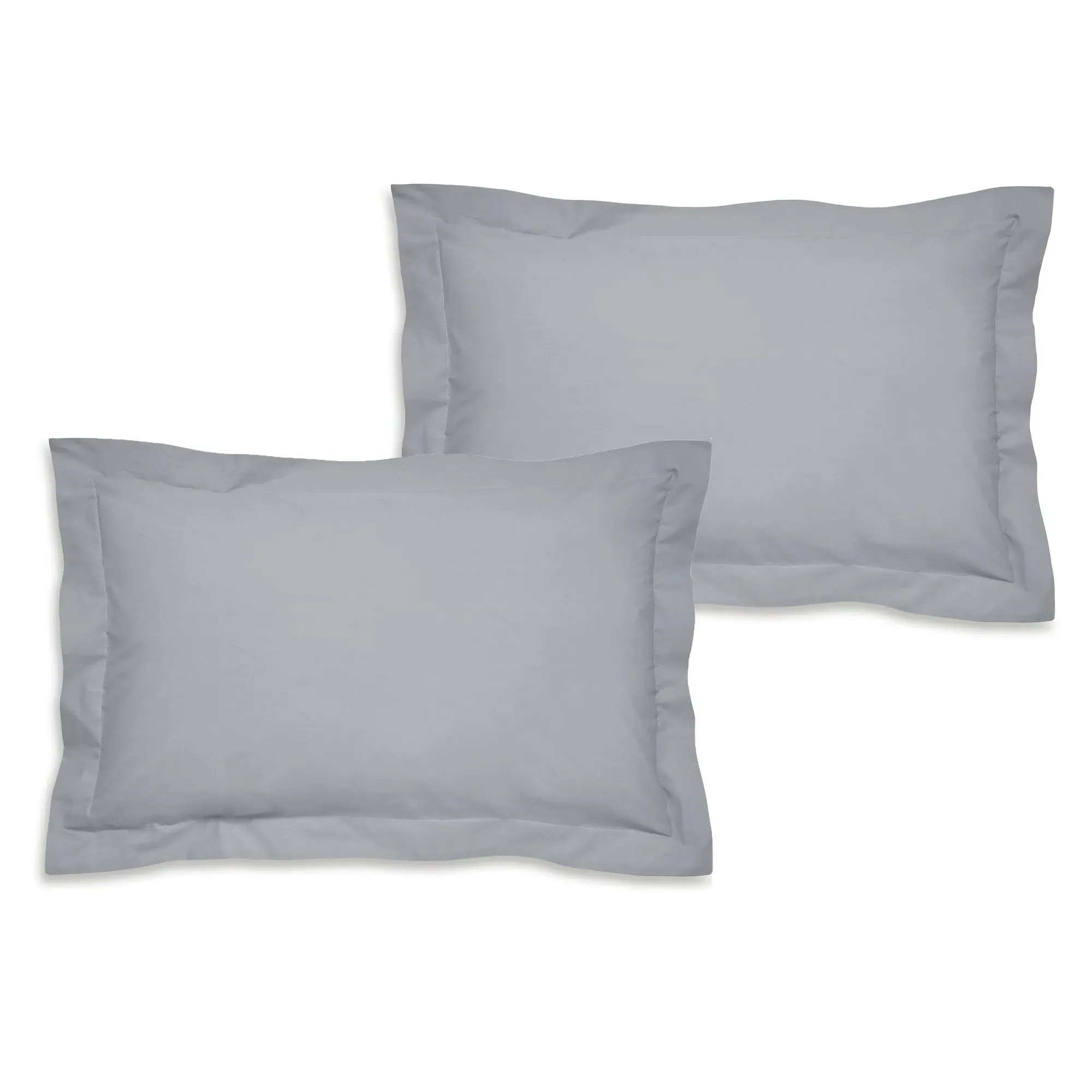Oxford Pillowcase Pair Easy Iron - Grey, Percale
