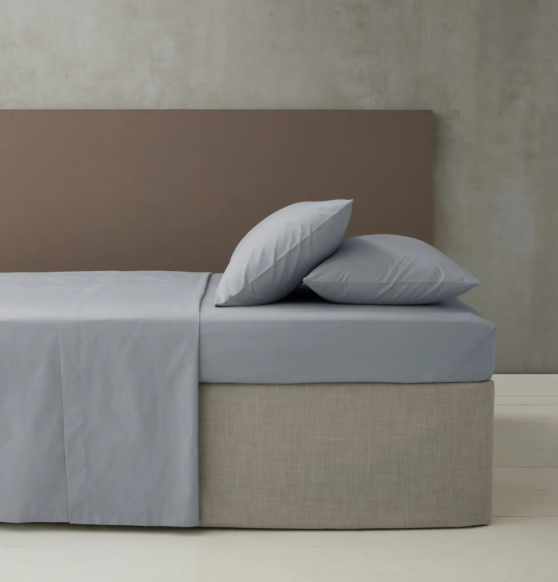 Oxford Pillowcase Pair Easy Iron - Grey, Percale image