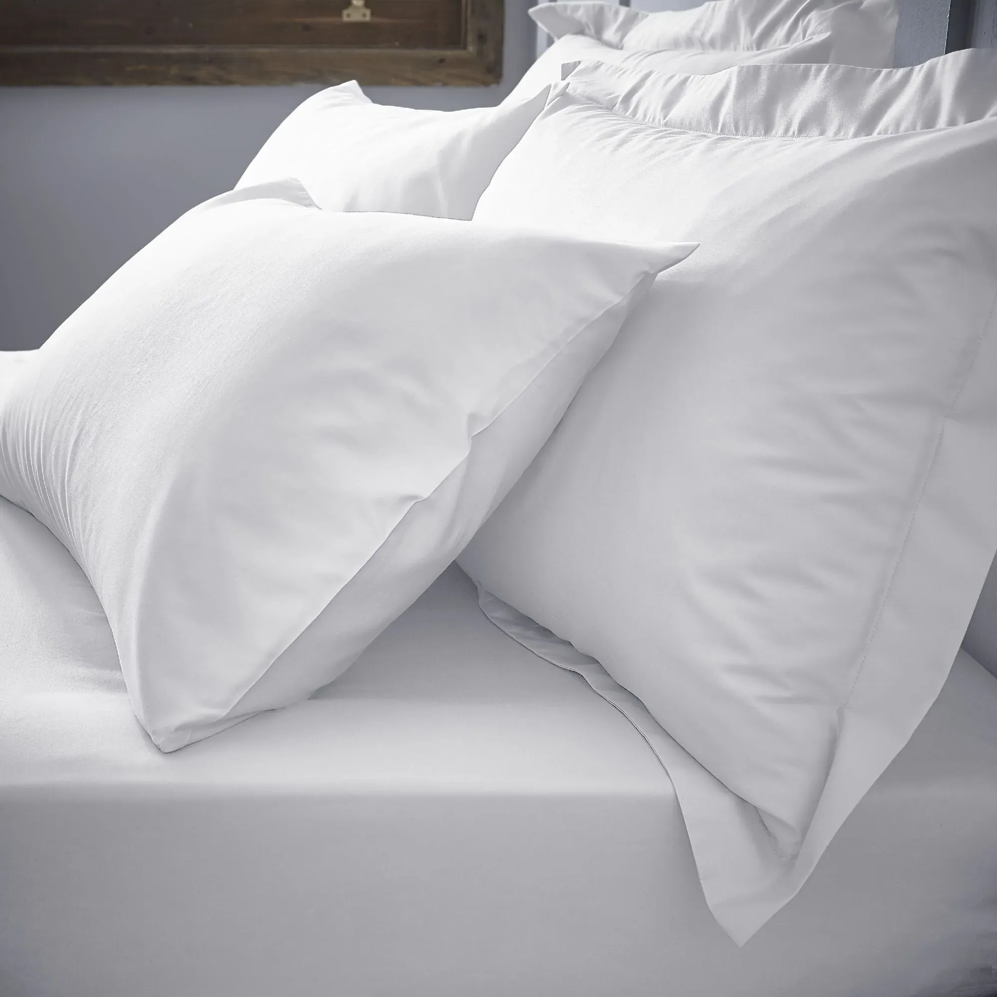 Oxford Pillowcase Pair - White, Cotton Percale