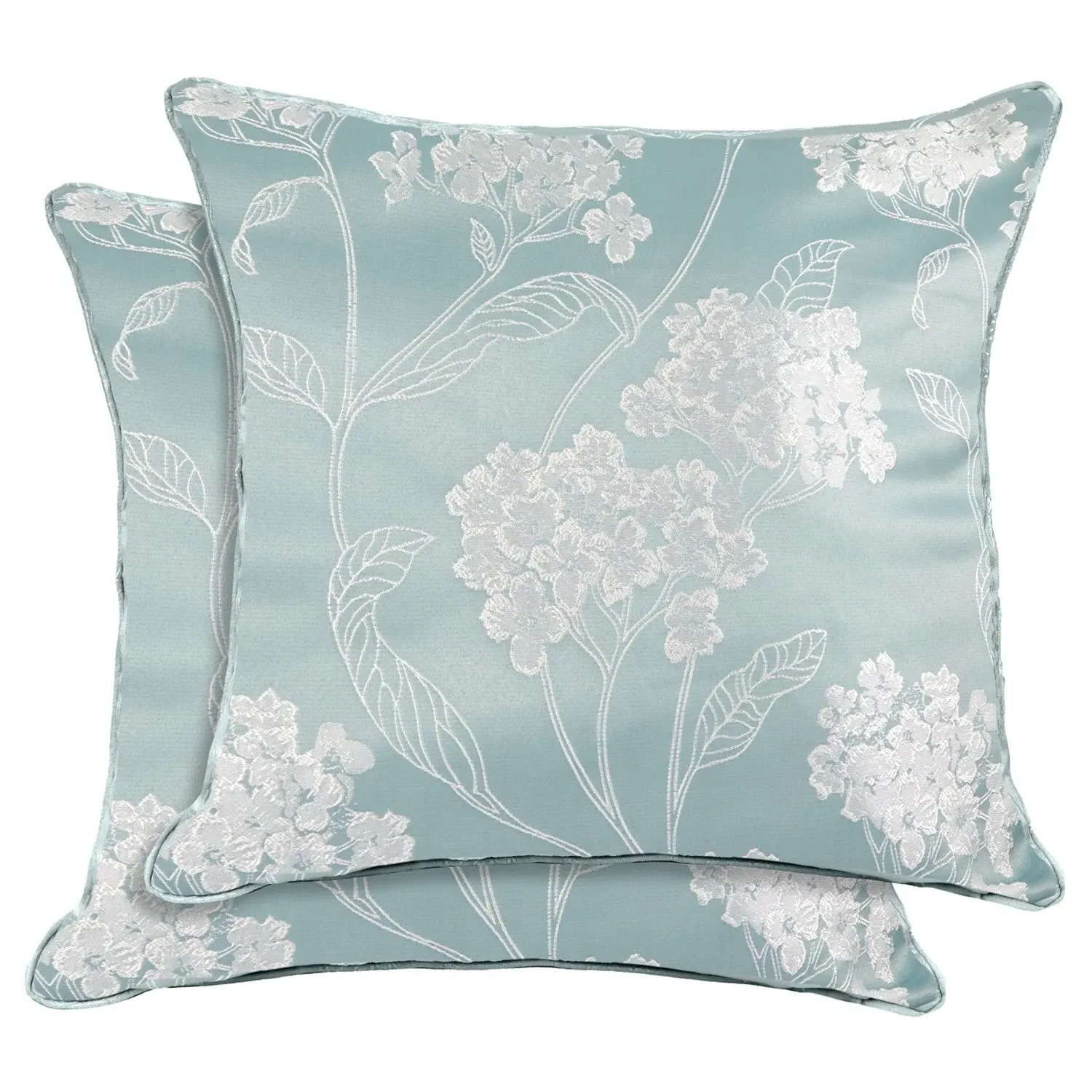Pair Cushion Covers Blossom - Blue, Jacquard